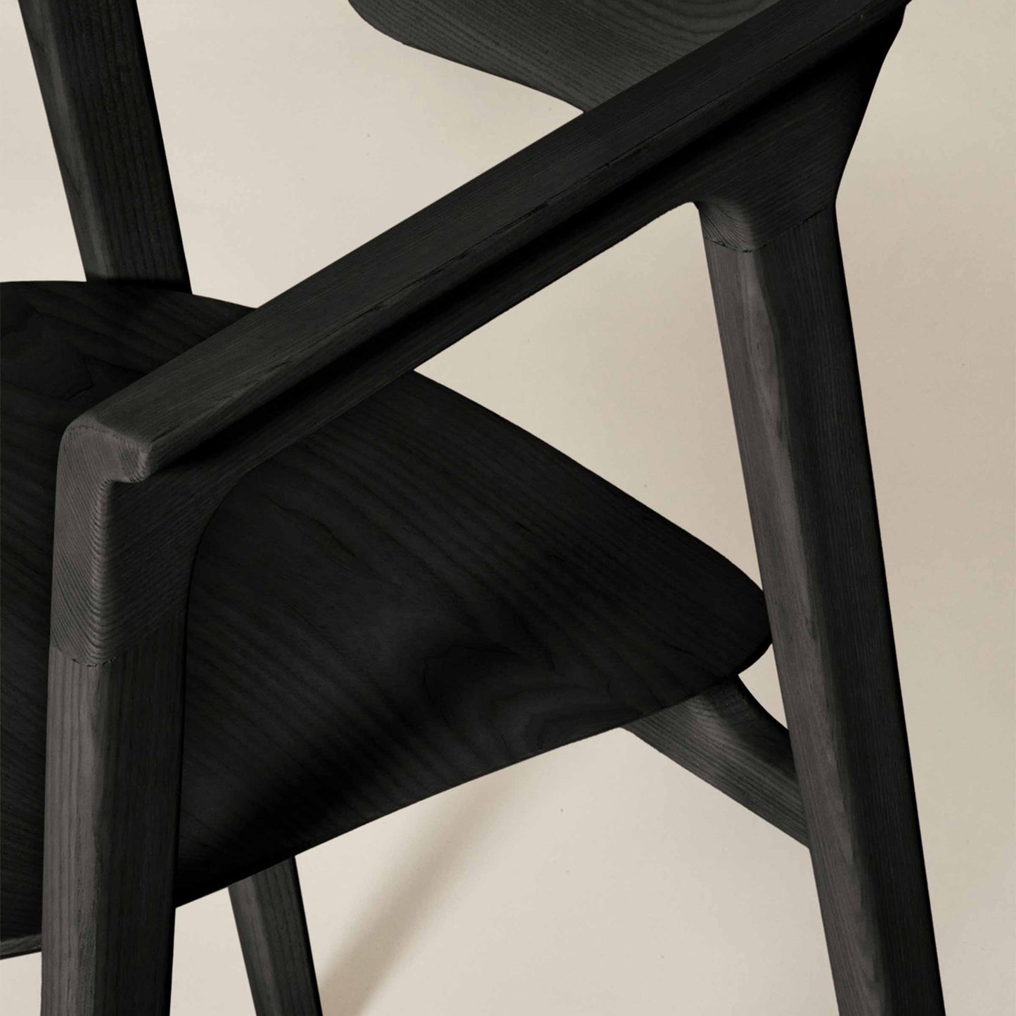 Duna Italian Designer Armrest Chair – Solid Ash Wood Piece by Dale Italia