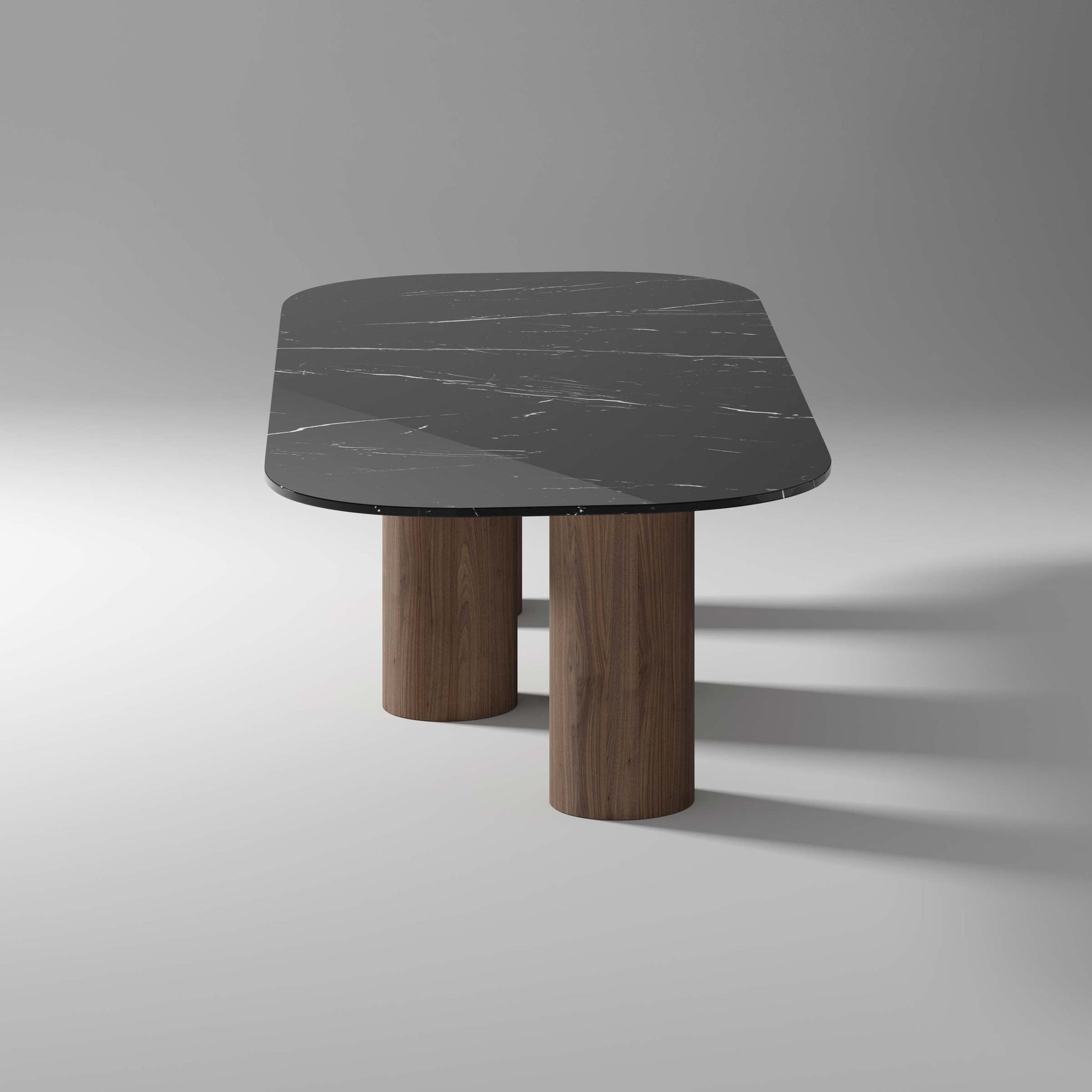 Dining Table – Marina Cylindrical Leg Marble Statement Piece