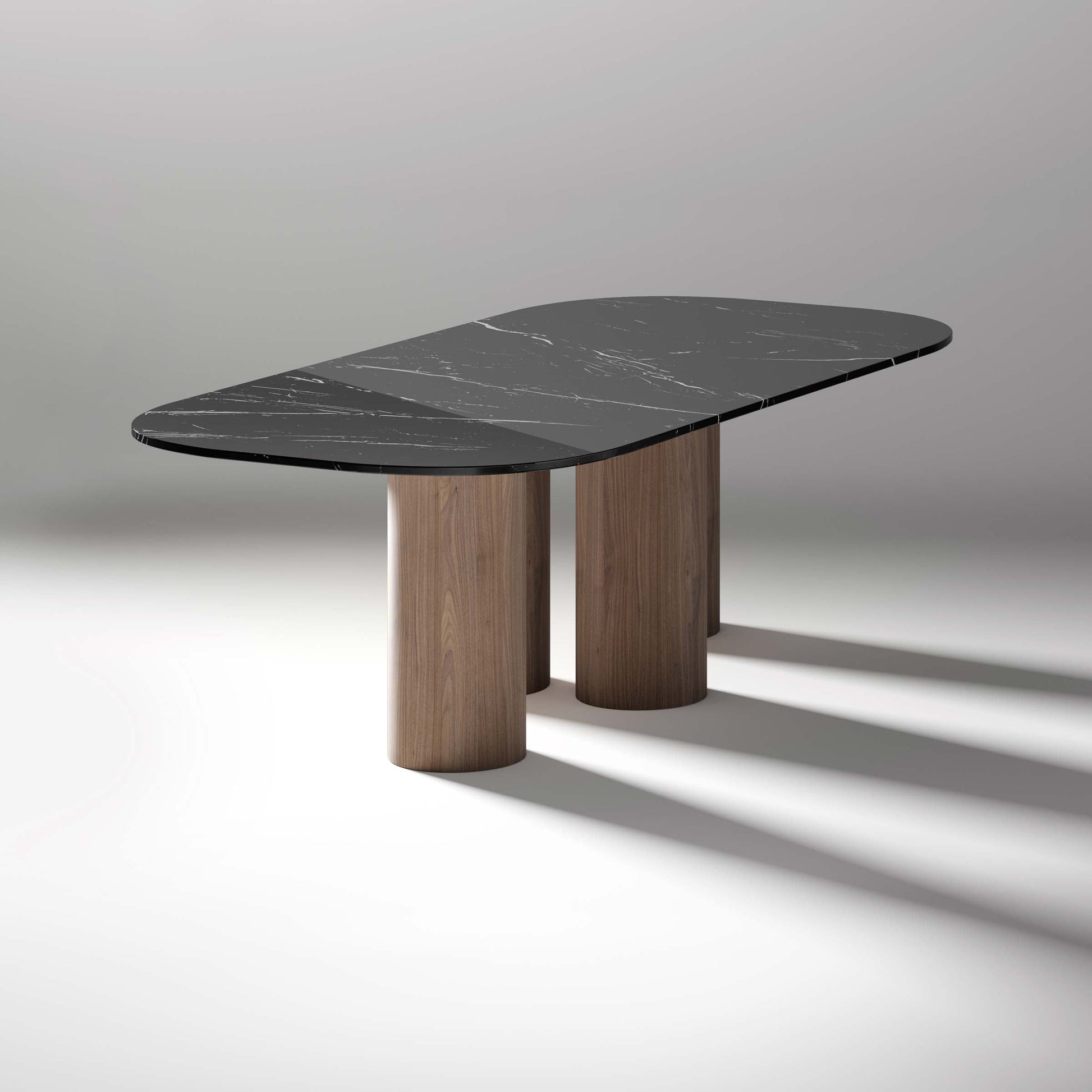 Dining Table – Marina Cylindrical Leg Marble Statement Piece
