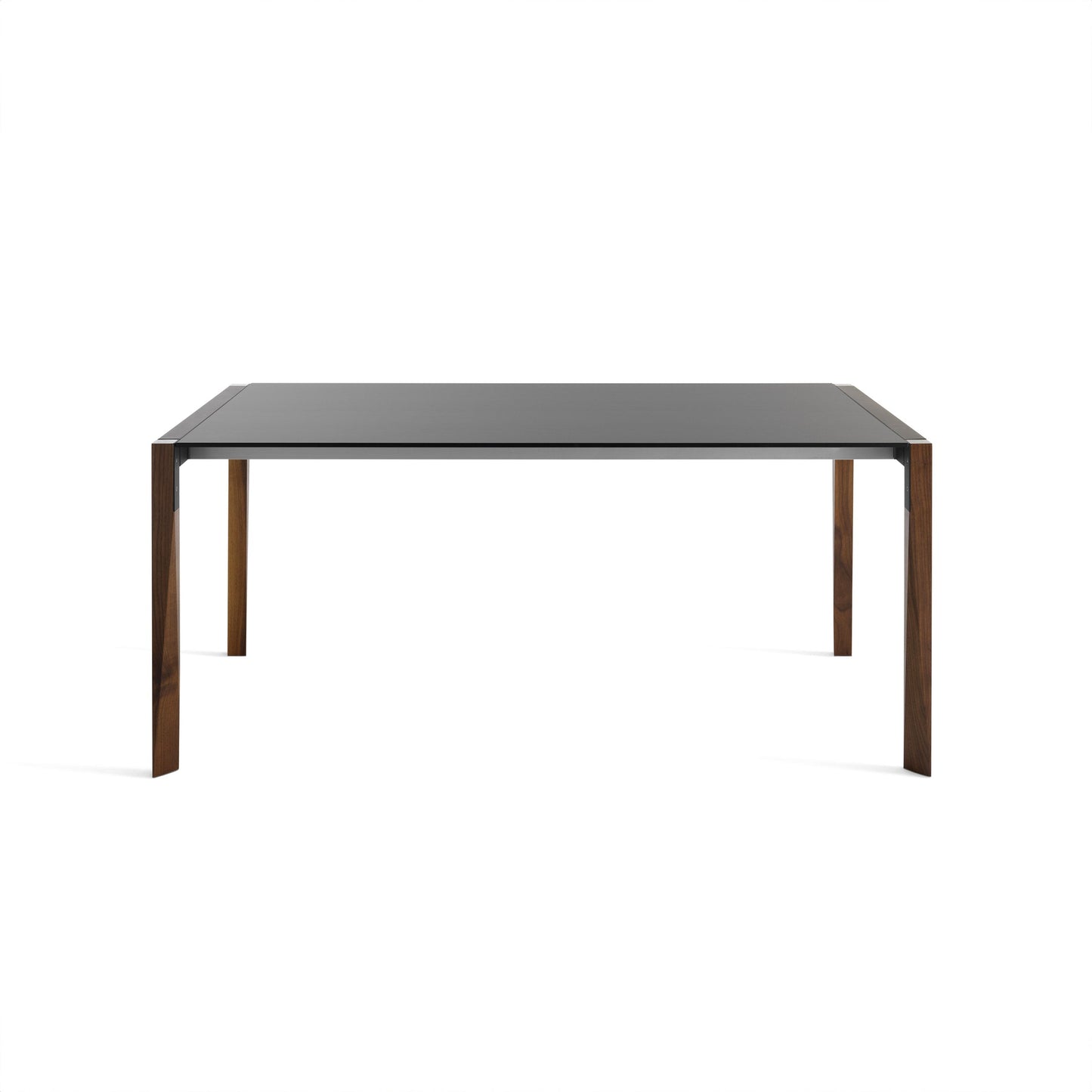 Italian Designer Extendable Dining Table – Sleek Fenix Top with Sculptural Wood Base