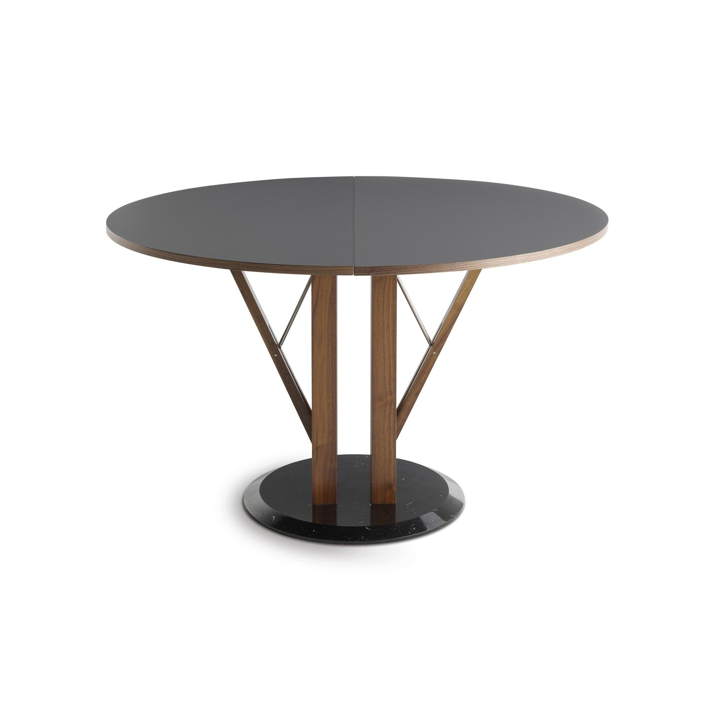 Extendable Dining Table – 47in Blossoming Fenix NTM Walnut Statement Piece