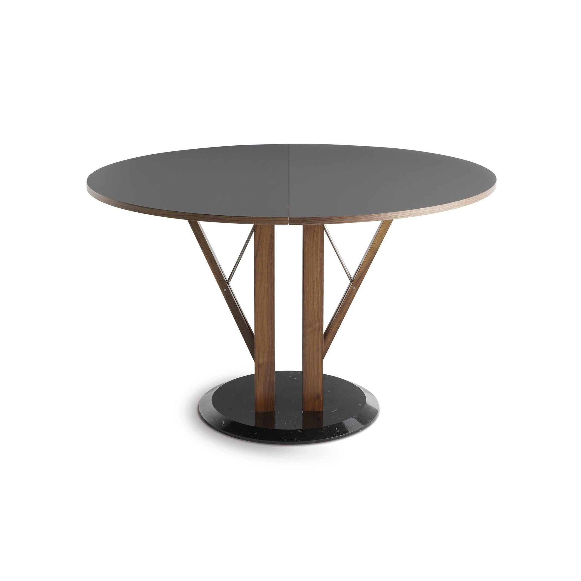 Extendable Dining Table – 47in Blossoming Fenix NTM Walnut Statement Piece