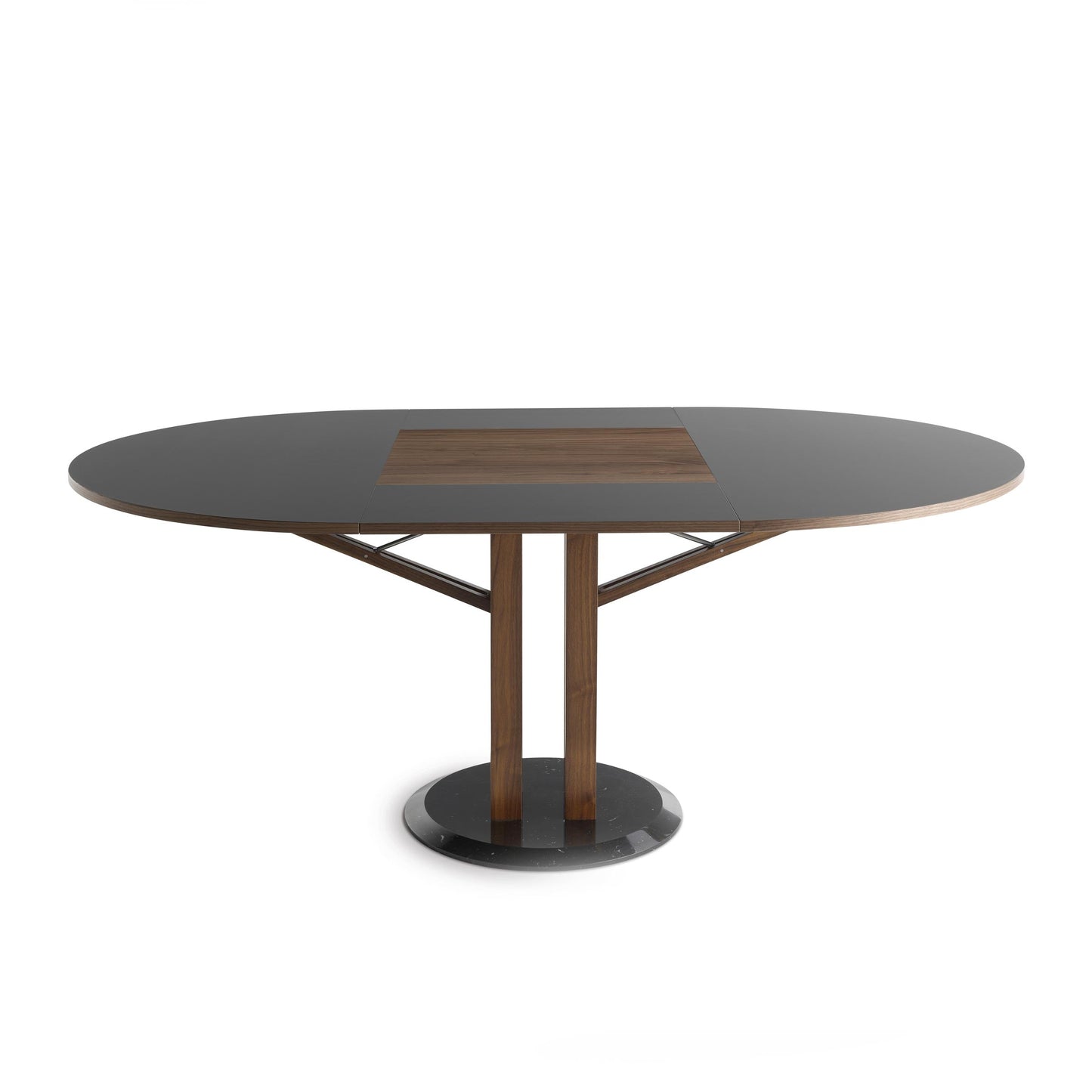 Extendable Dining Table – 47in Blossoming Fenix NTM Walnut Statement Piece