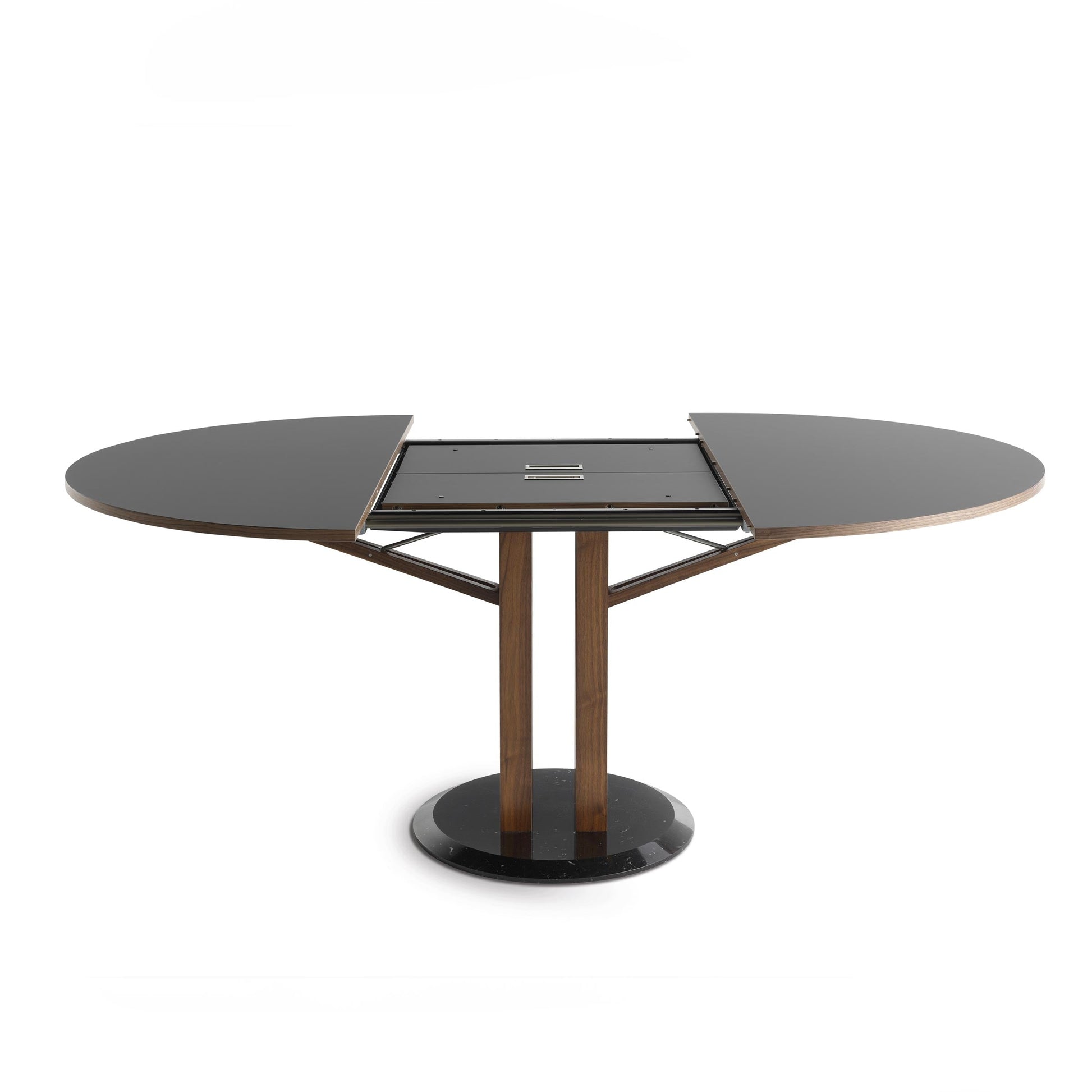 Extendable Dining Table – 47in Blossoming Fenix NTM Walnut Statement Piece