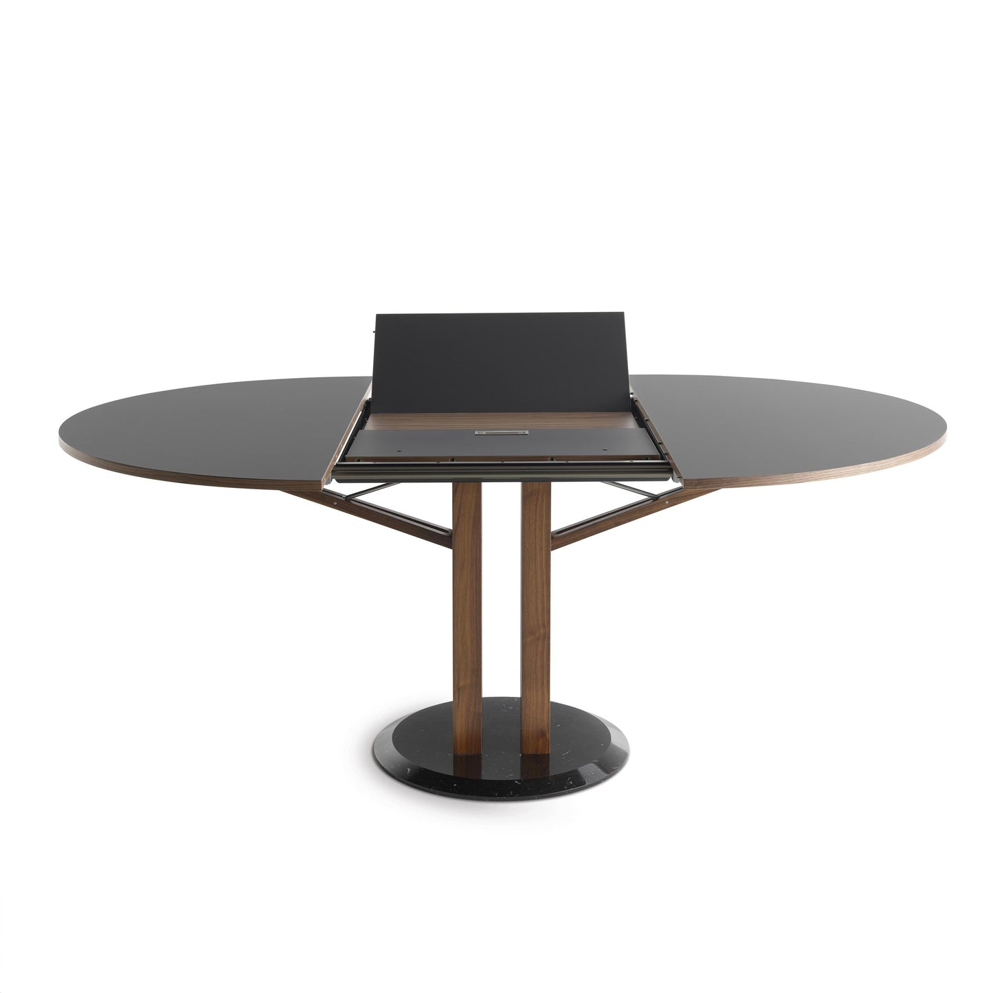 Extendable Dining Table – 47in Blossoming Fenix NTM Walnut Statement Piece