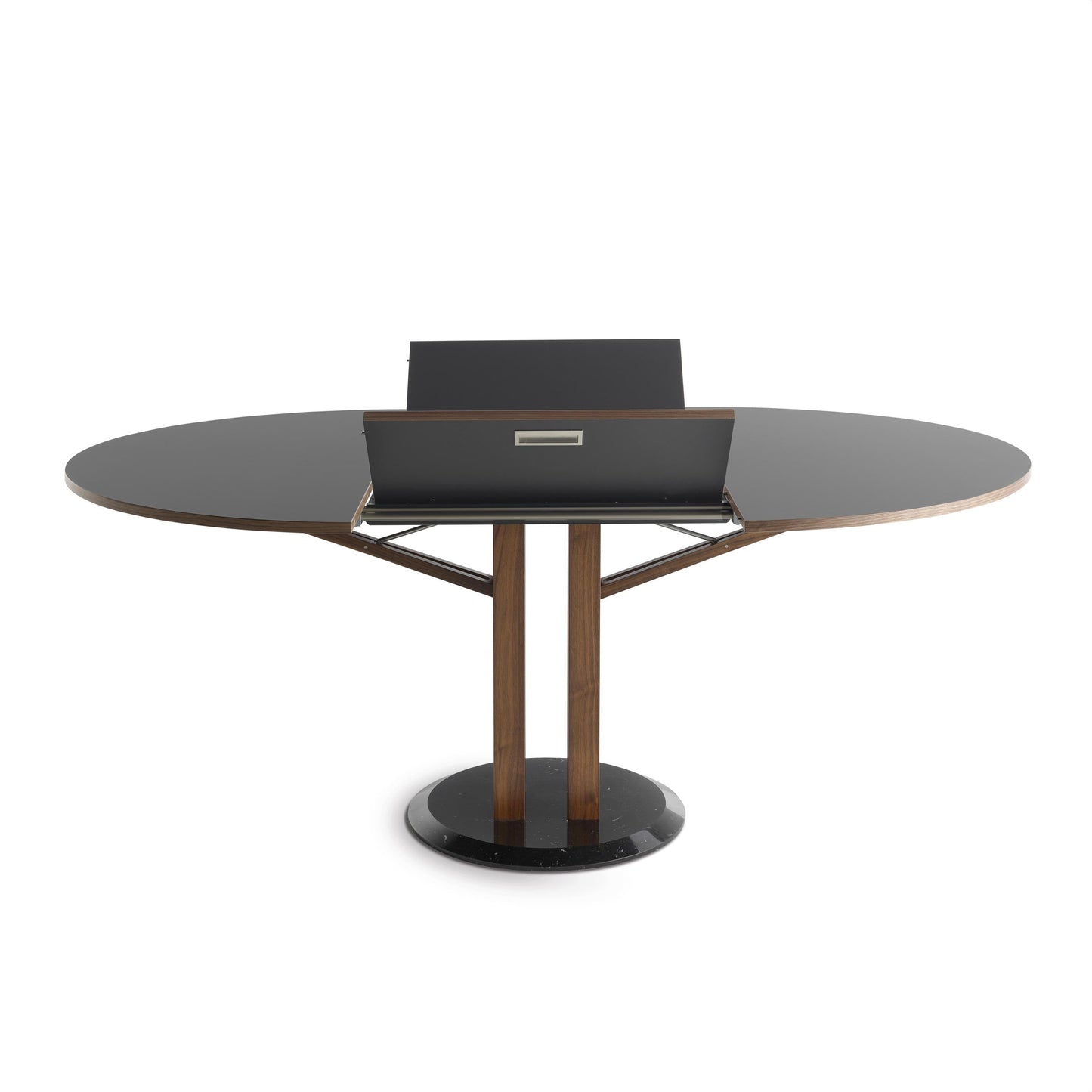 Extendable Dining Table – 47in Blossoming Fenix NTM Walnut Statement Piece