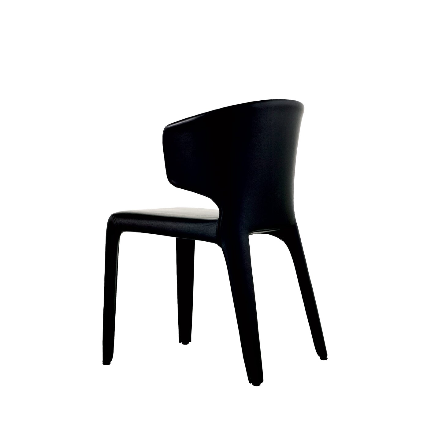 Hola 367 Dining Chair – Sculptural Black Leather Statement Piece by Cassina