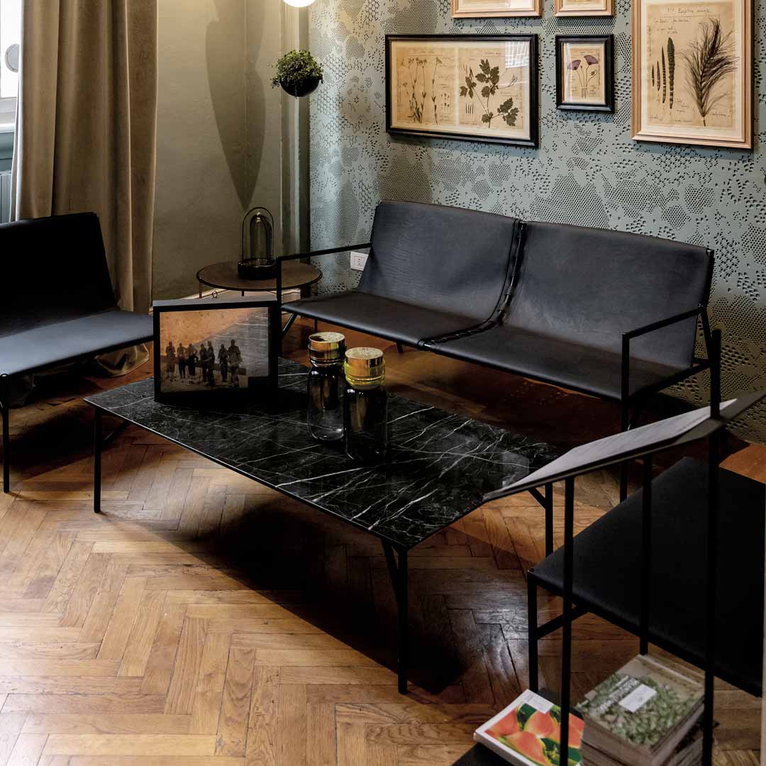 Luxury TOUT LE JOUR Leather Two-Seater Sofa Modern Italian Style for Villa