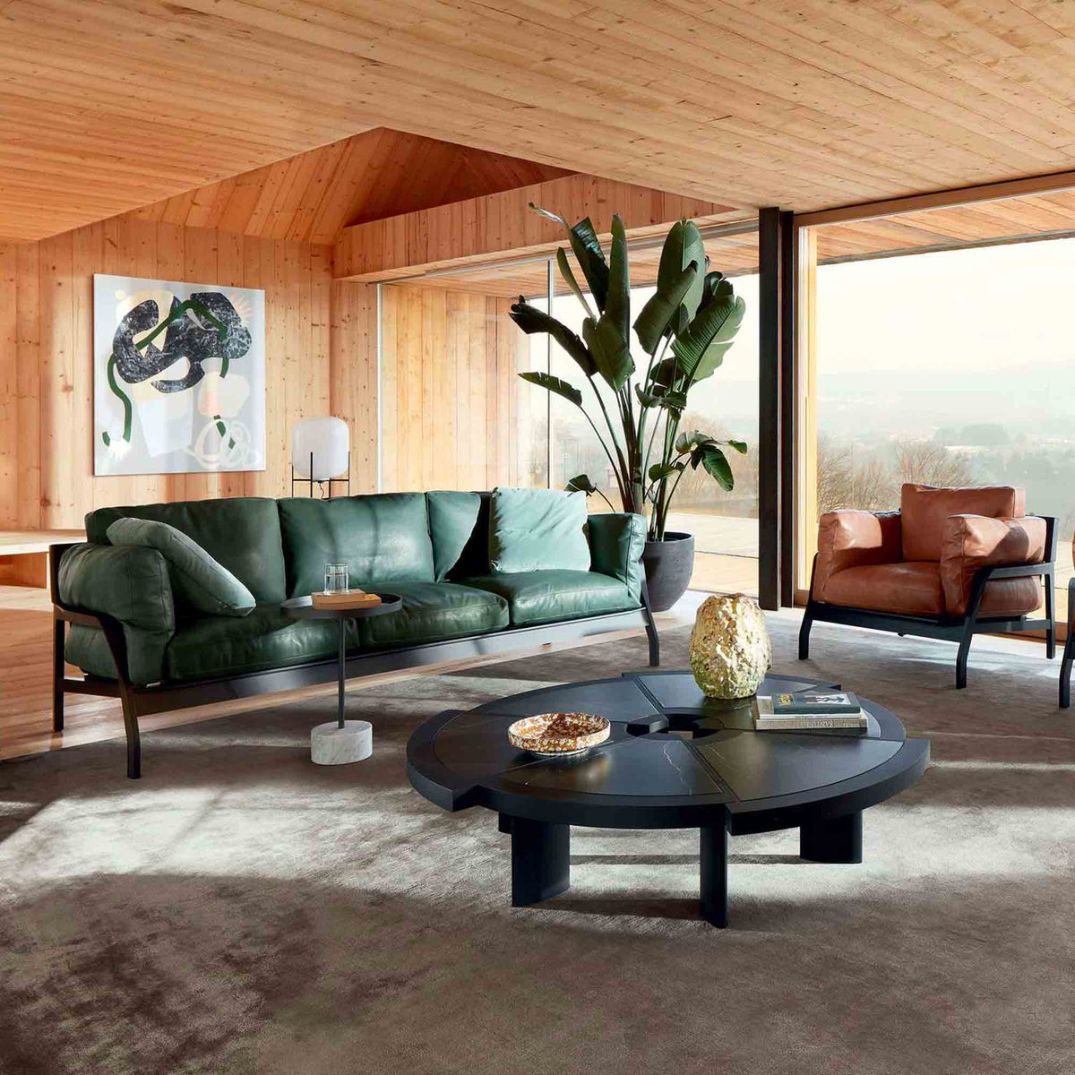 Luxury RIO Oak Marble Coffee Table Modern Italian Style for Villa