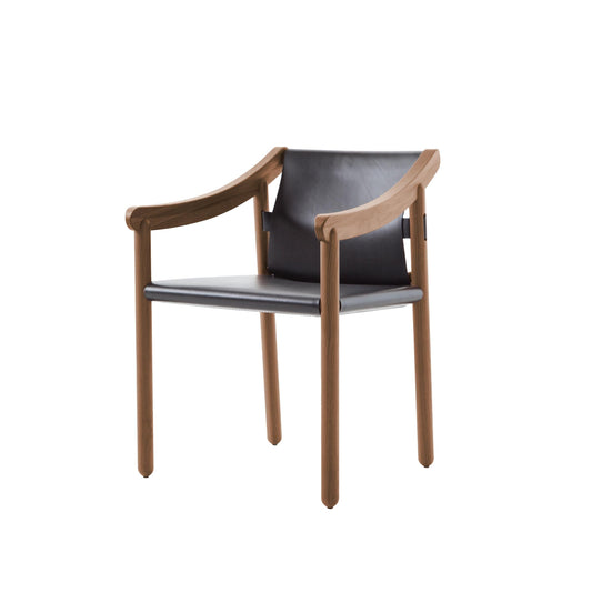 Luxury 905 Saddle Leather Dining Armchair Modern Italian Style for Villa