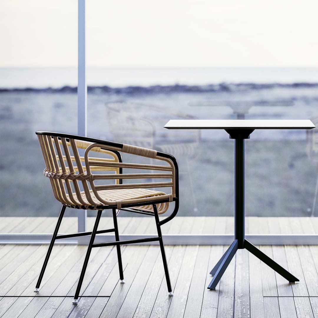Raphia Armrest Chair – Italian Designer Rattan Dining Chair by Casamania | CM8731N