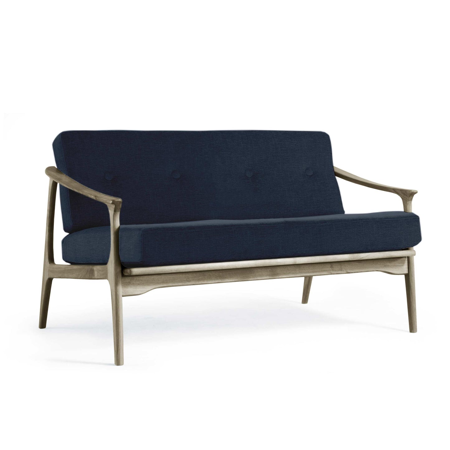 Quiete Two-Seater Sofa by Dale Italia – Walnut Wood Designer Furniture