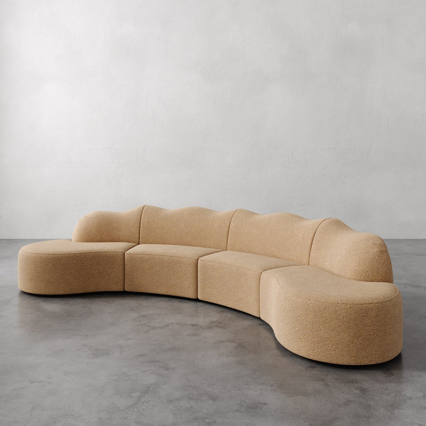 Luxury Modern Serpentine Sectional Sofa European Style for Villa