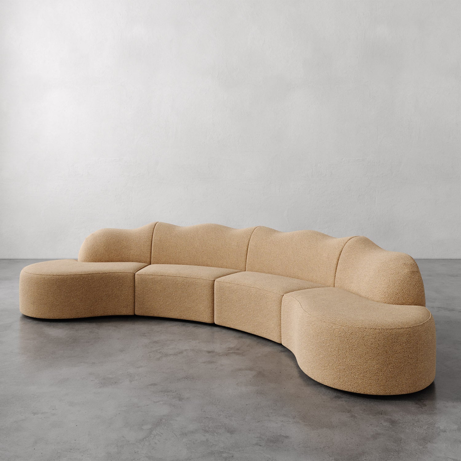 Luxury Modern Serpentine Sectional Sofa European Style for Villa