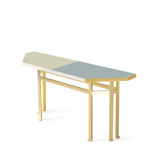 Holo Console Table by Purho – Italian Designer Brass and Glass Piece