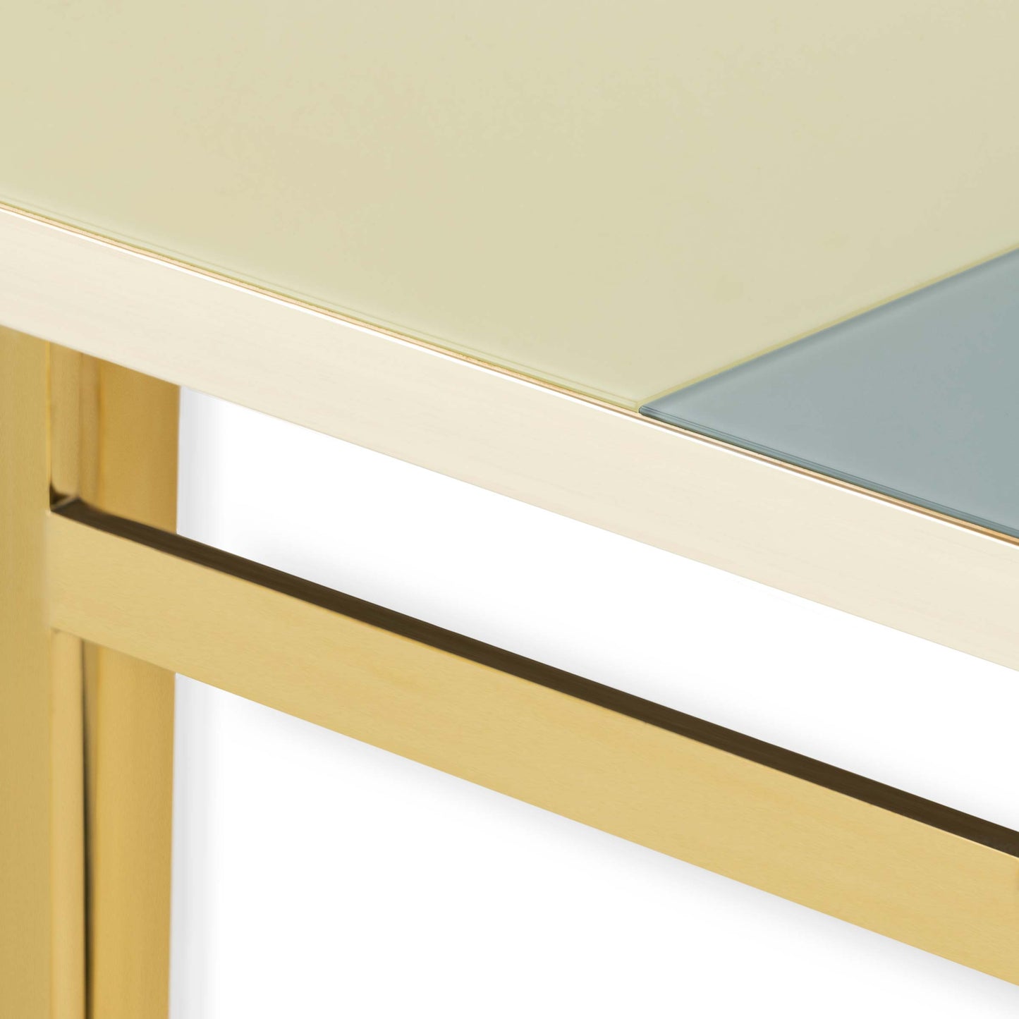 Holo Console Table by Purho – Italian Designer Brass and Glass Piece