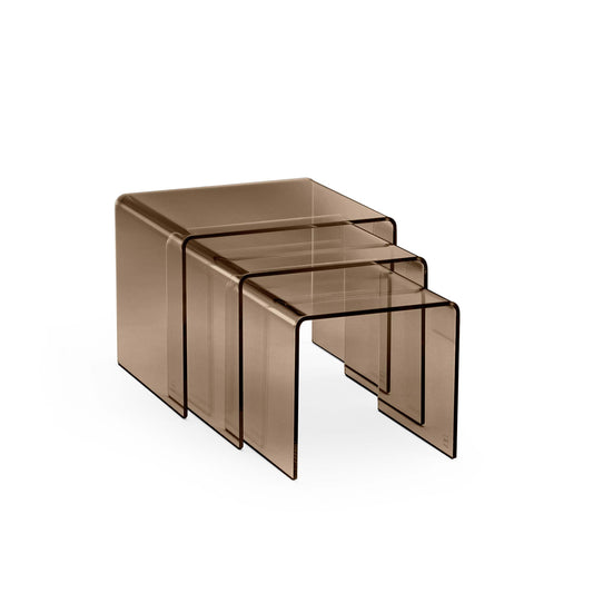Luxury RIALTO TRIS Curved Glass Coffee Table Modern Italian Style for Villa