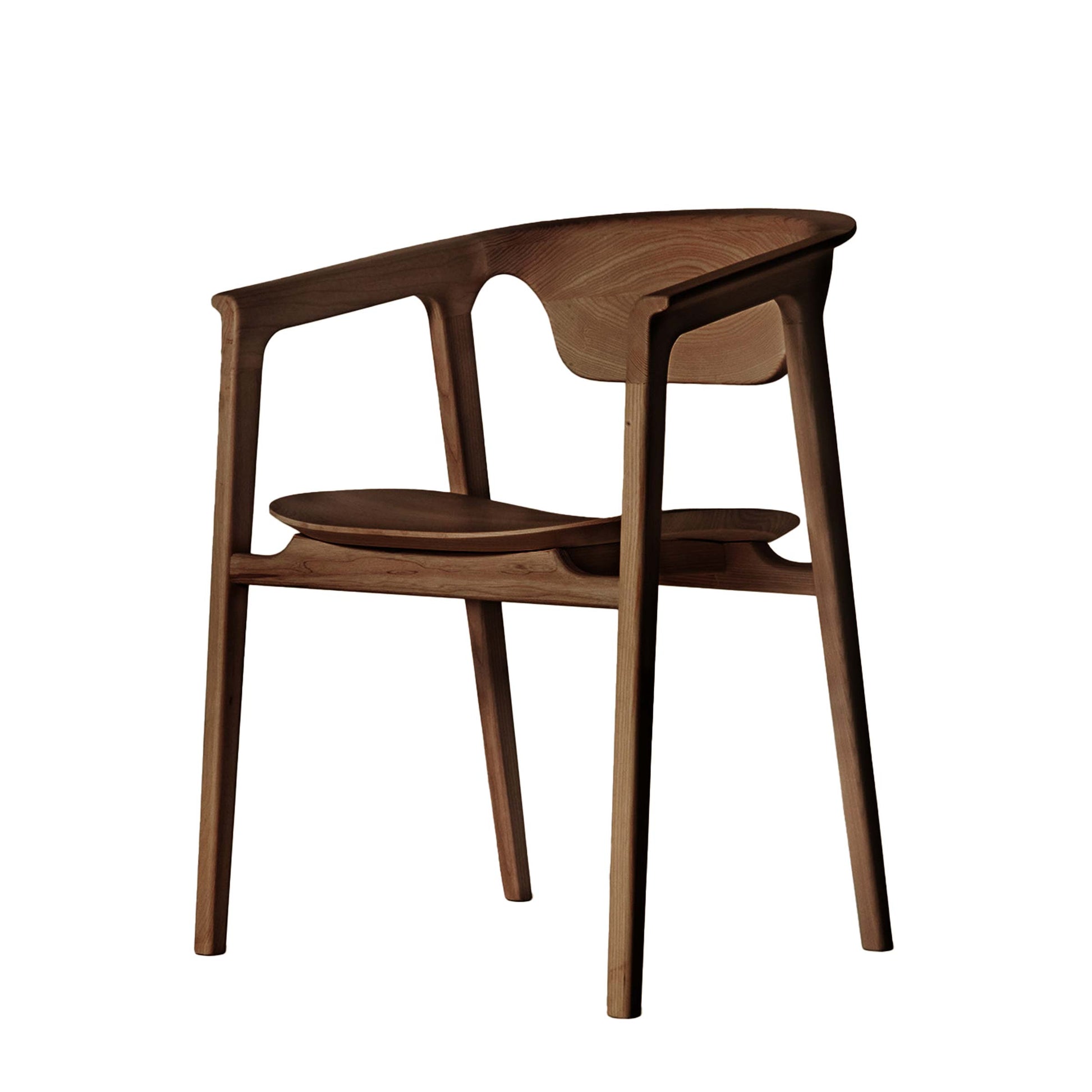 Duna Italian Designer Armrest Chair – Solid Ash Wood Piece by Dale Italia