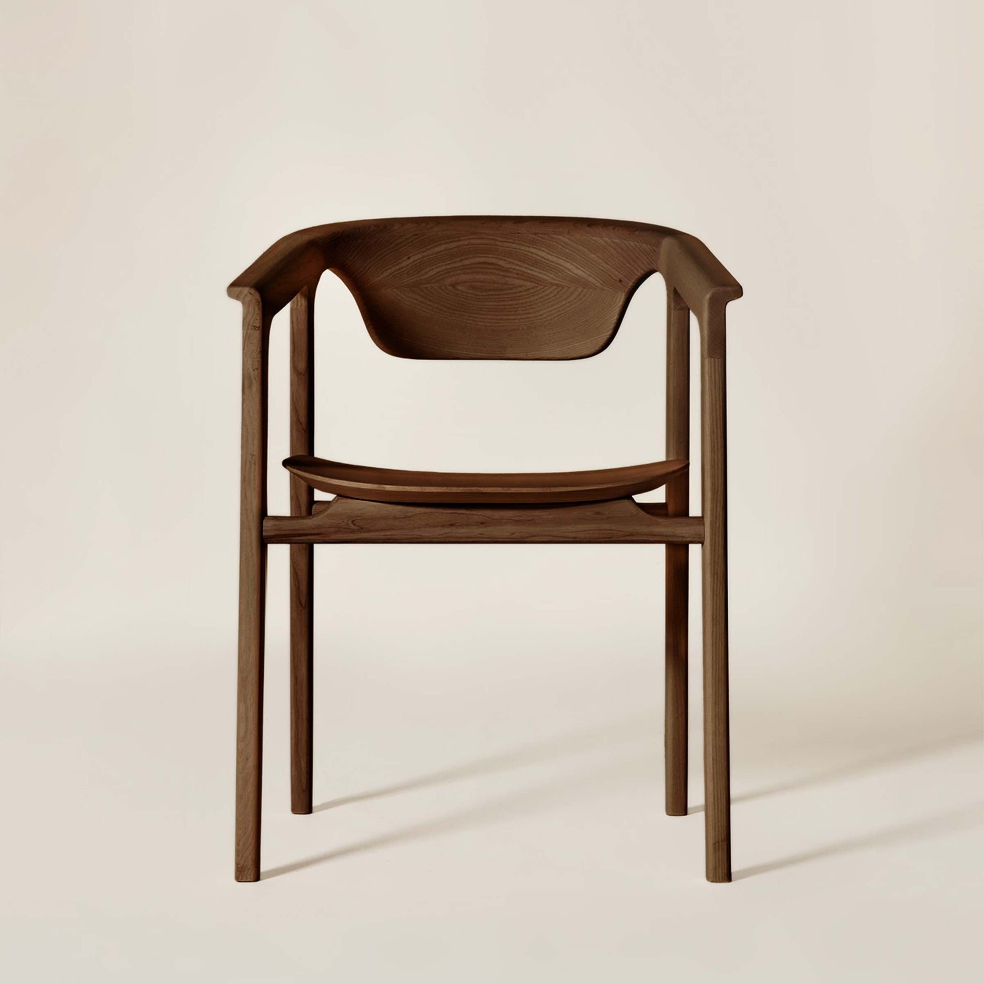 Duna Italian Designer Armrest Chair – Solid Ash Wood Piece by Dale Italia