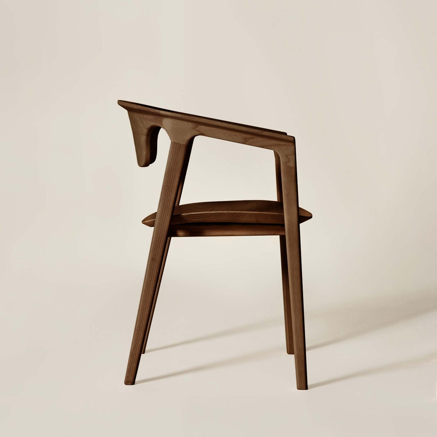 Duna Italian Designer Armrest Chair – Solid Ash Wood Piece by Dale Italia