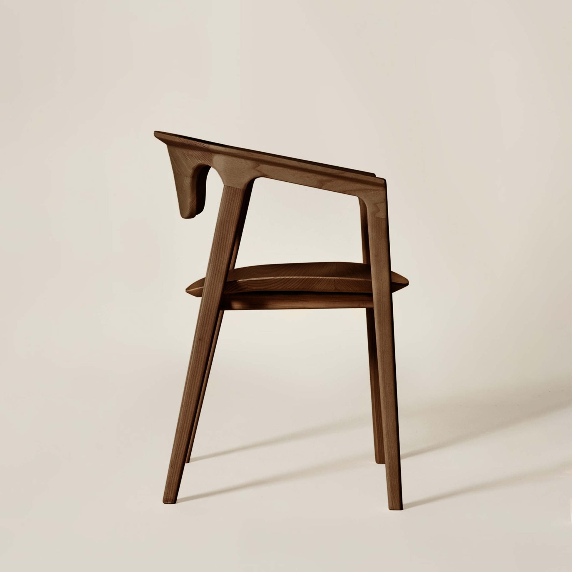 Duna Italian Designer Armrest Chair – Solid Ash Wood Piece by Dale Italia