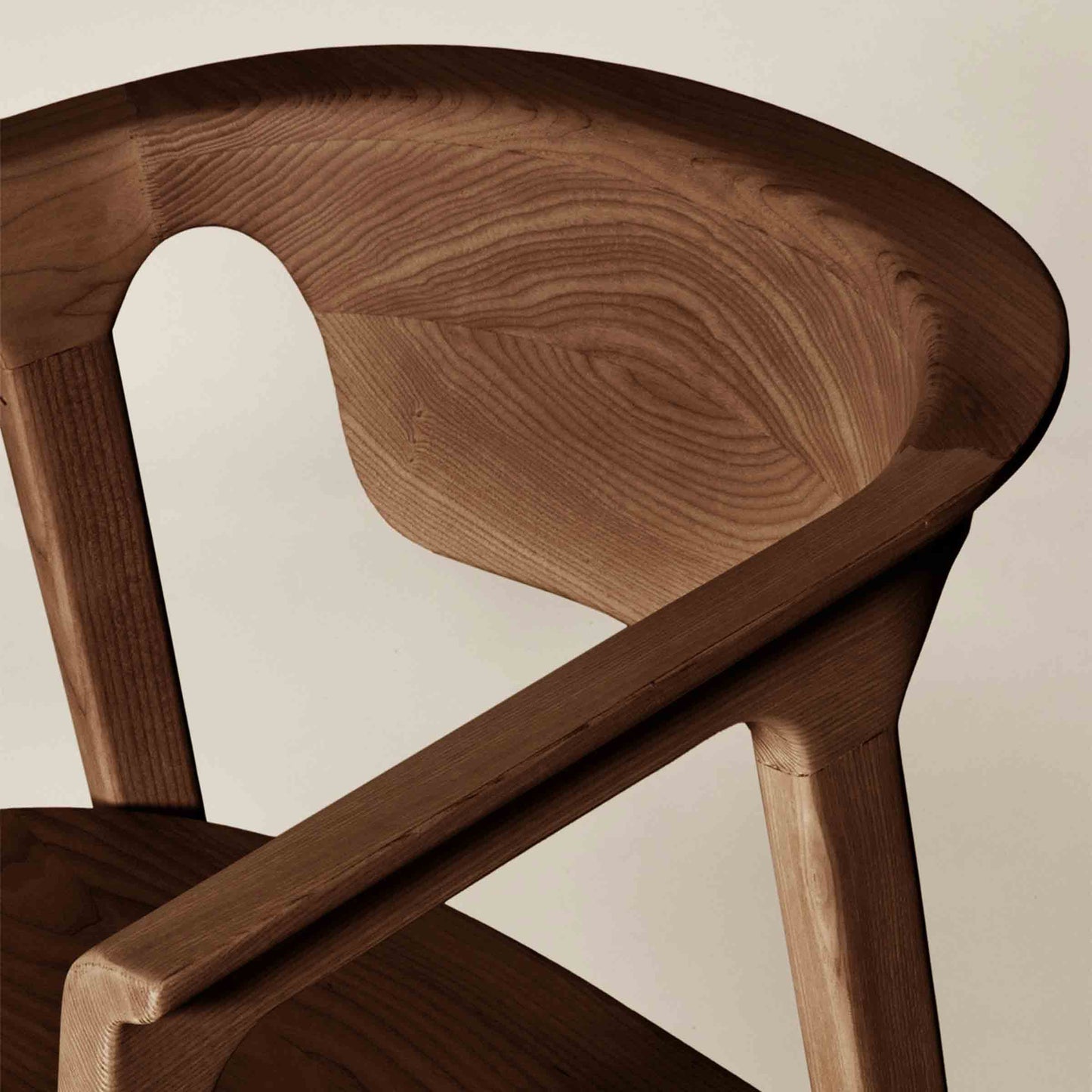 Duna Italian Designer Armrest Chair – Solid Ash Wood Piece by Dale Italia