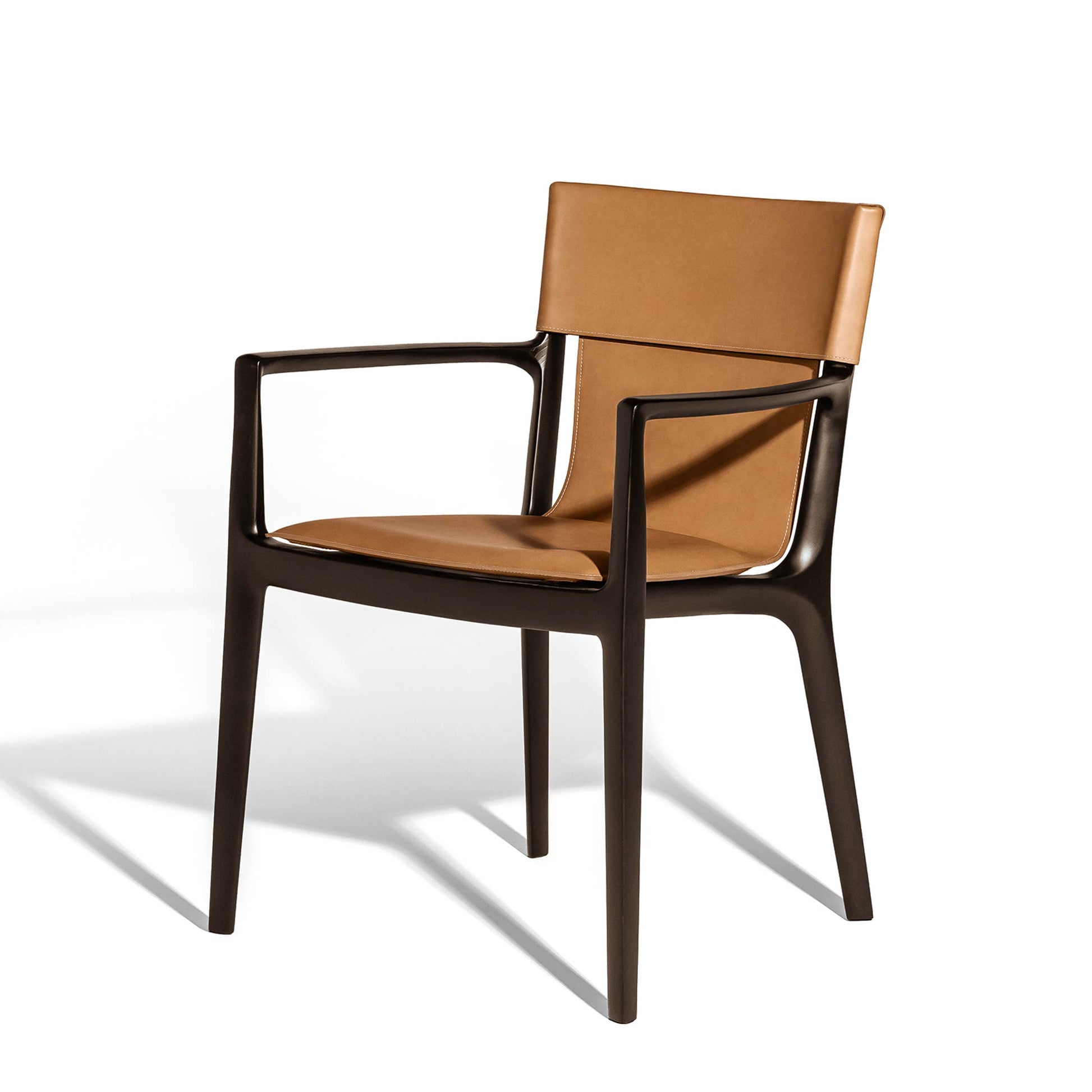 Isadora Dining Chair – Saddle Leather & Wenge Ash by Poltrona Frau