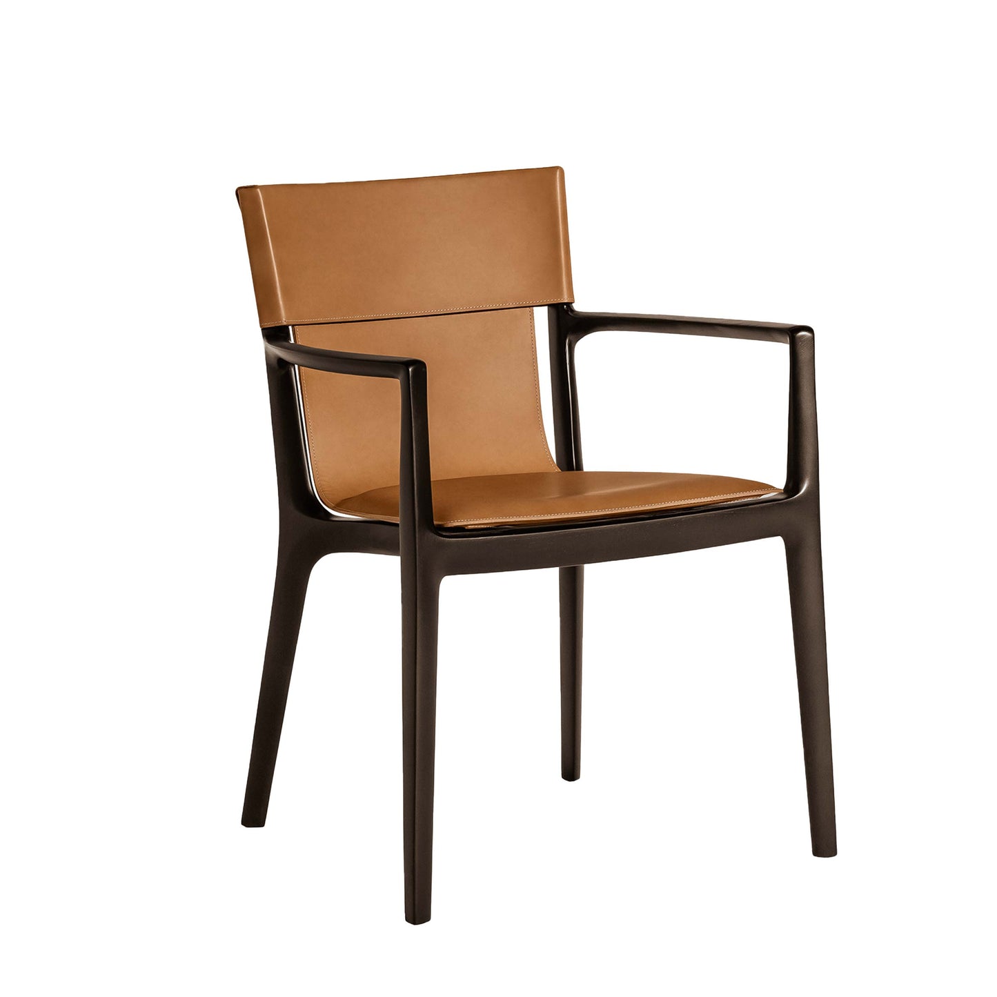 Isadora Dining Chair – Saddle Leather & Wenge Ash by Poltrona Frau