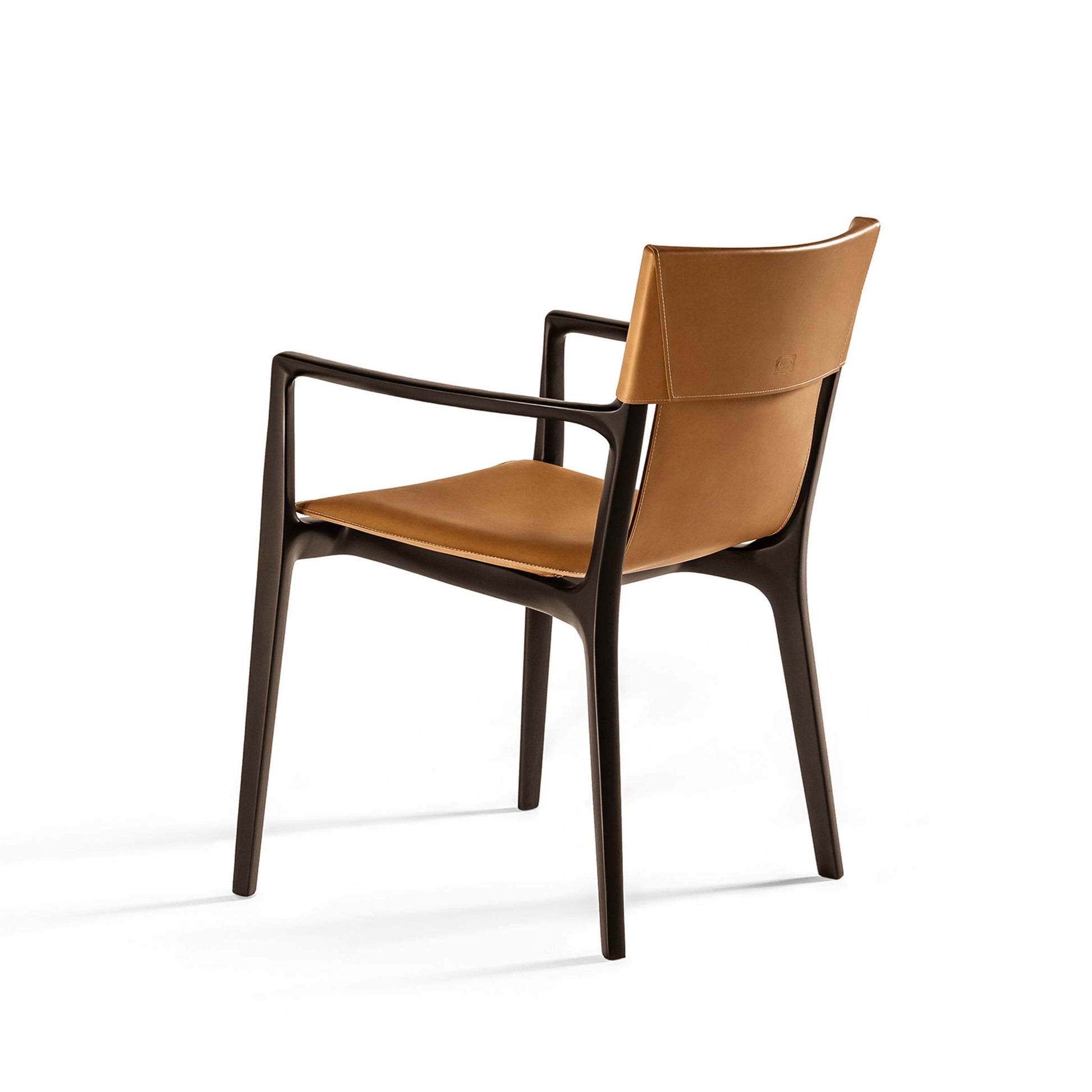 Isadora Dining Chair – Saddle Leather & Wenge Ash by Poltrona Frau