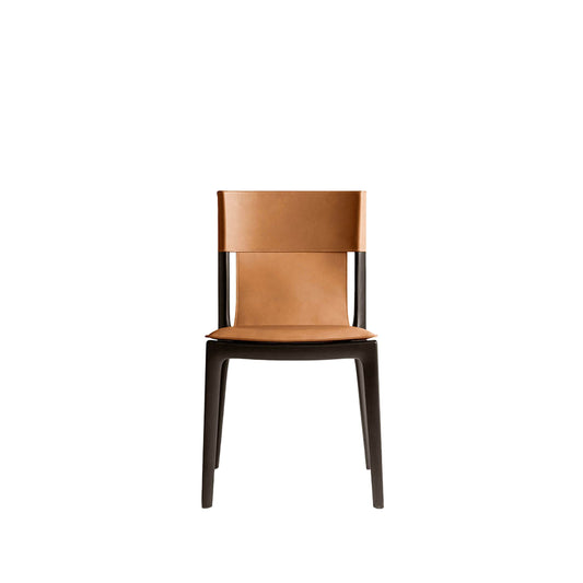 Isadora Dining Chair – Saddle Leather & Wenge Ash by Poltrona Frau