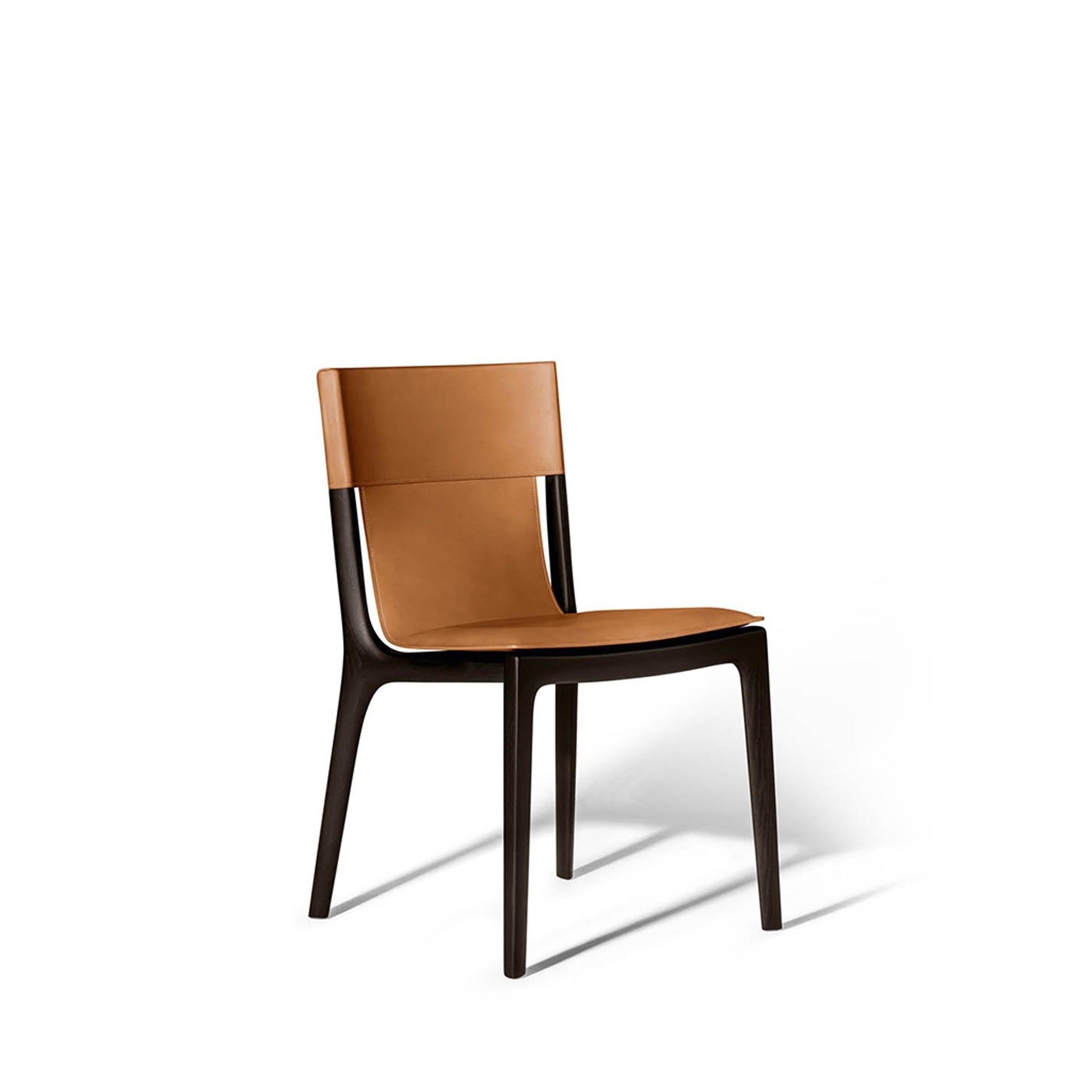 Isadora Dining Chair – Saddle Leather & Wenge Ash by Poltrona Frau