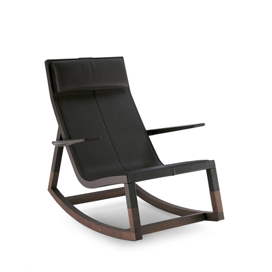 Luxury Rocking Leather Armchair Modern Italian Style for Villa