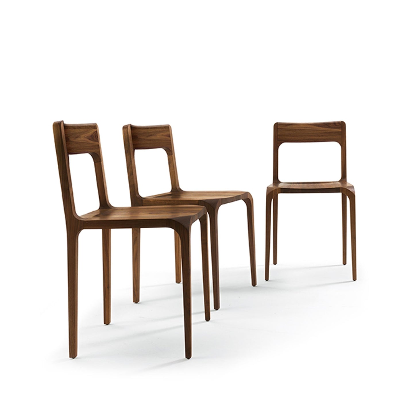 Riva 1920 Sleek Dining Chair – Solid Walnut Italian Designer Seating
