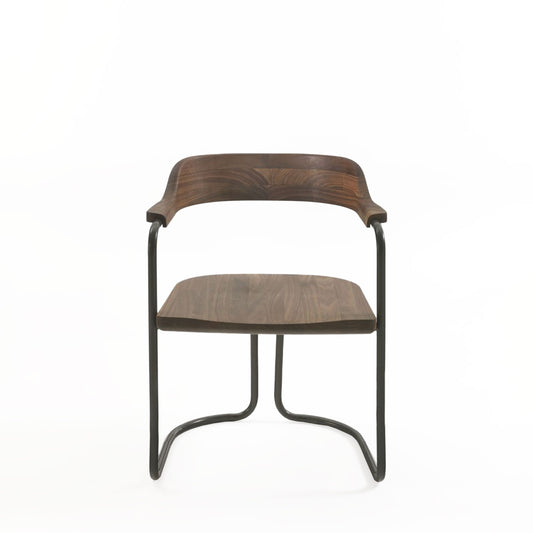 Tubular Dining Chair – Walnut & Anthracite Iron by Riva 1920