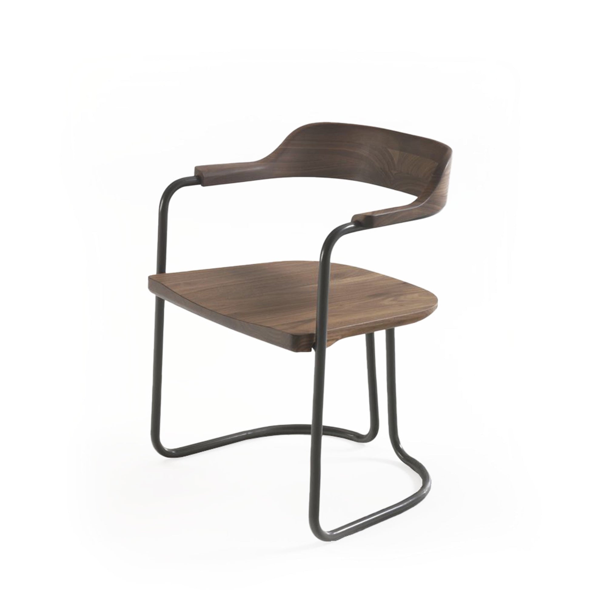 Tubular Dining Chair – Walnut & Anthracite Iron by Riva 1920