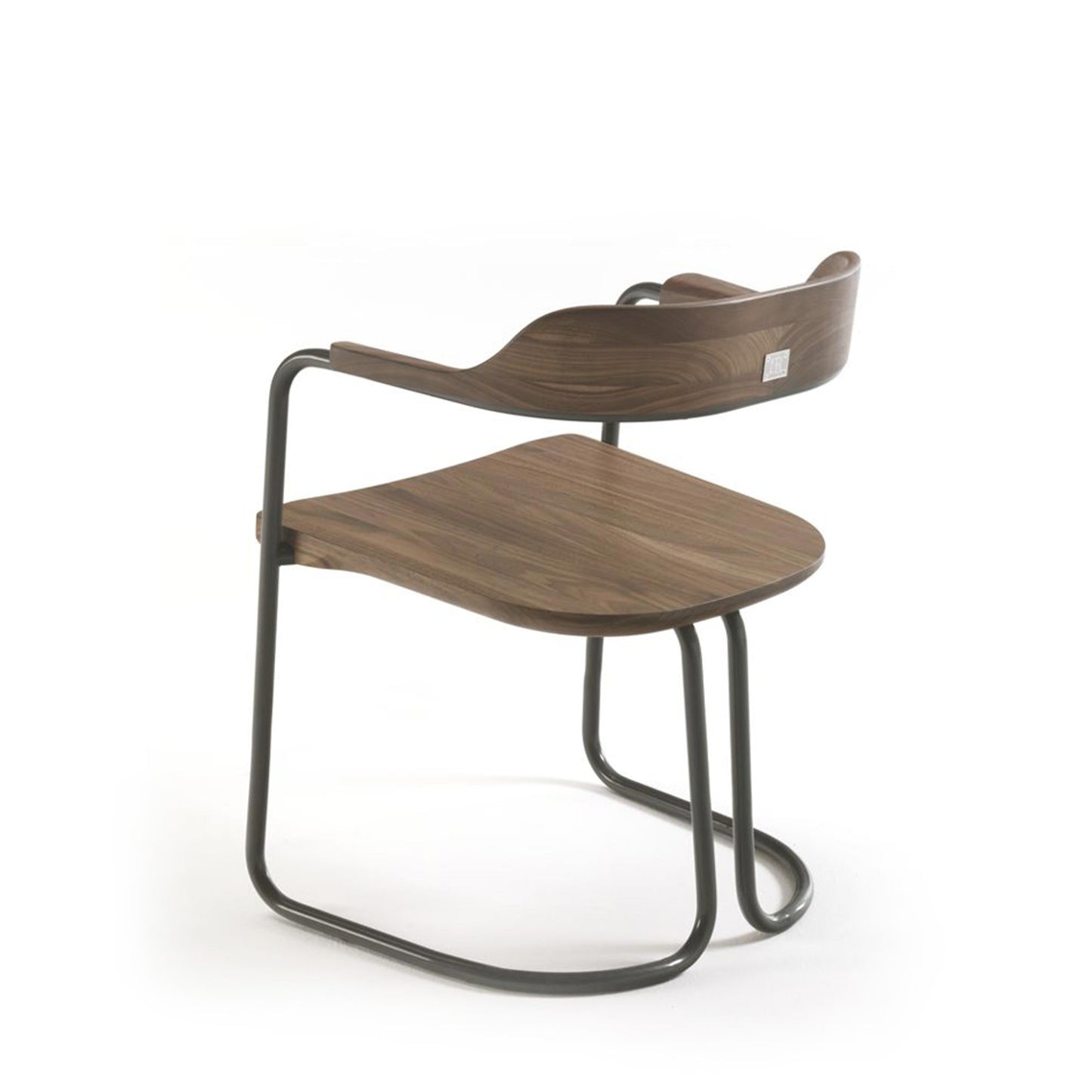 Tubular Dining Chair – Walnut & Anthracite Iron by Riva 1920
