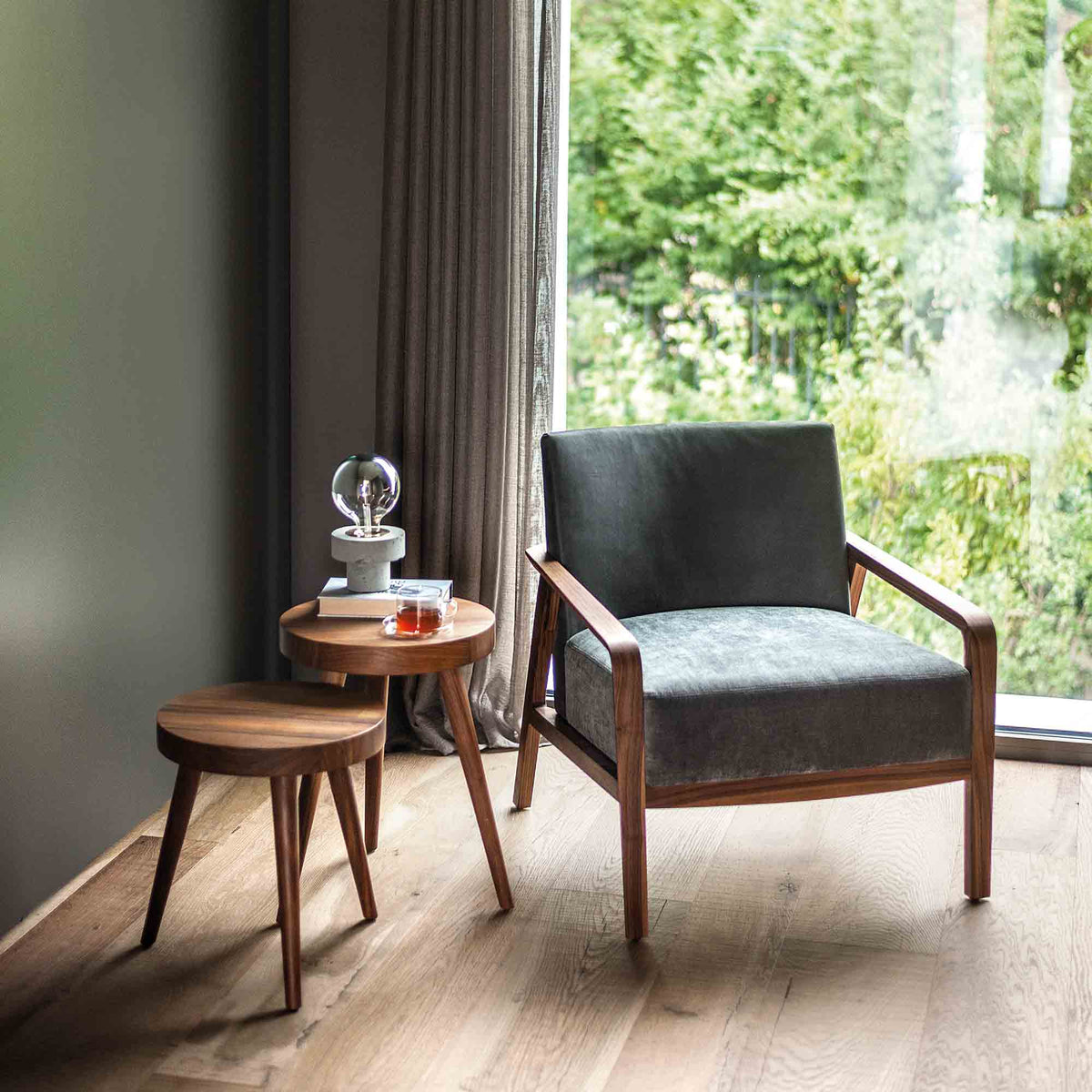 Luxury SUSY Wood Side Table Modern Italian Style for Villa
