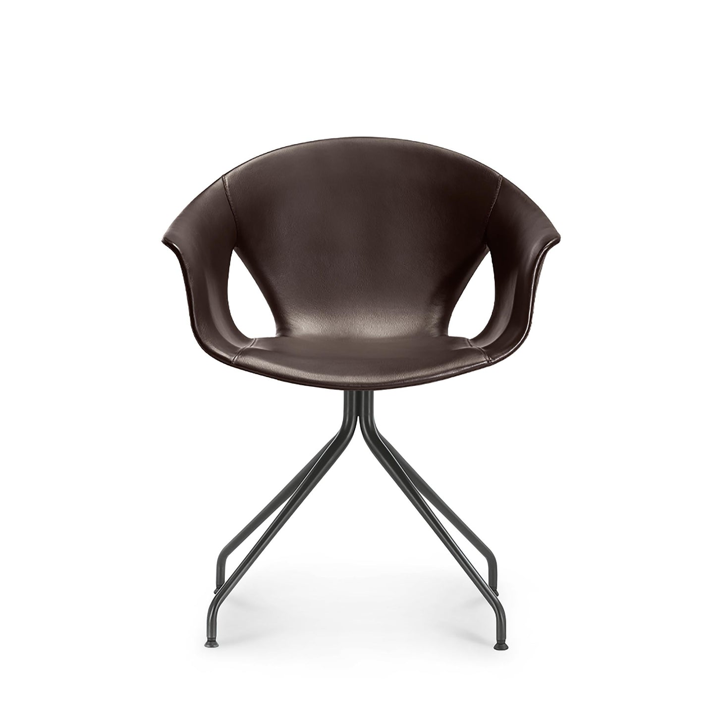 Ginger Ale Armrest Chair – Four-Spoke Base Leather by Poltrona Frau