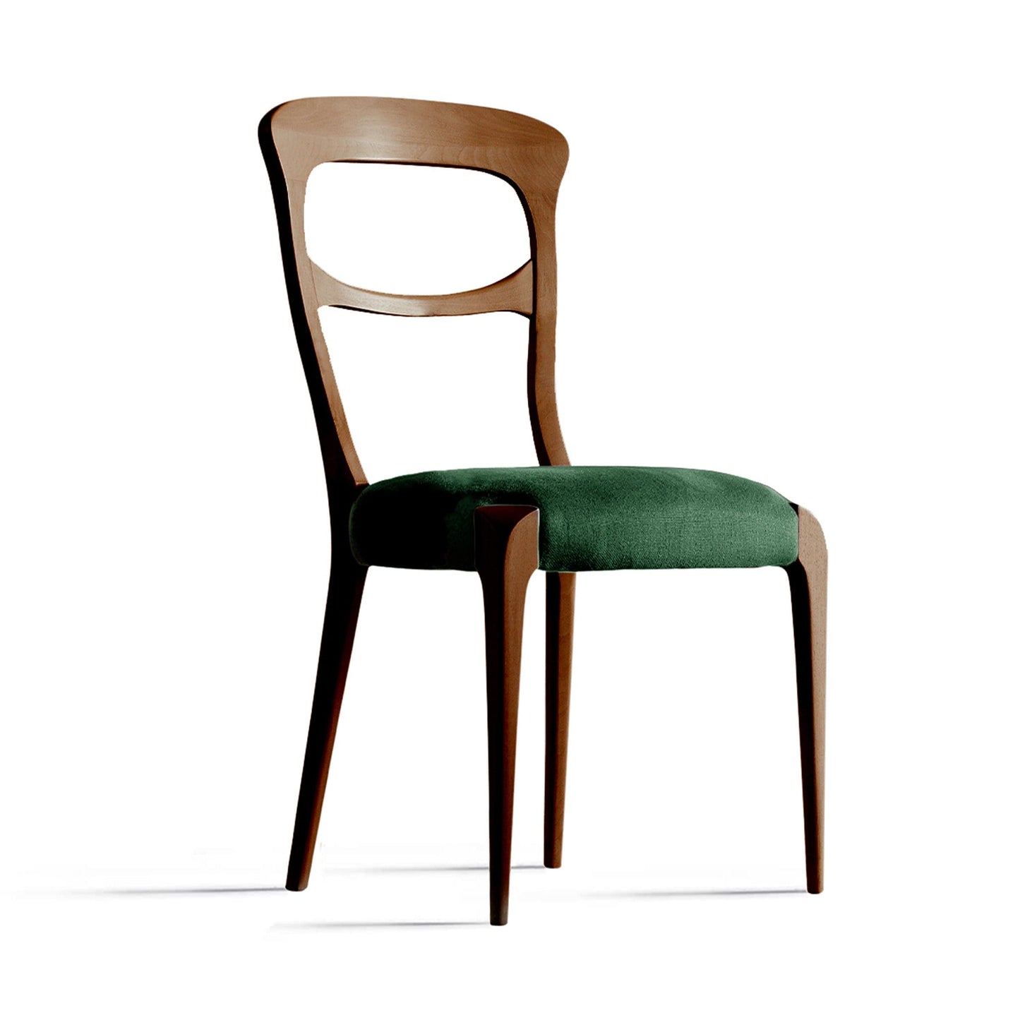 Dale Italia Capotavola Italian Designer Chair – Walnut Wood with Premium Fabric