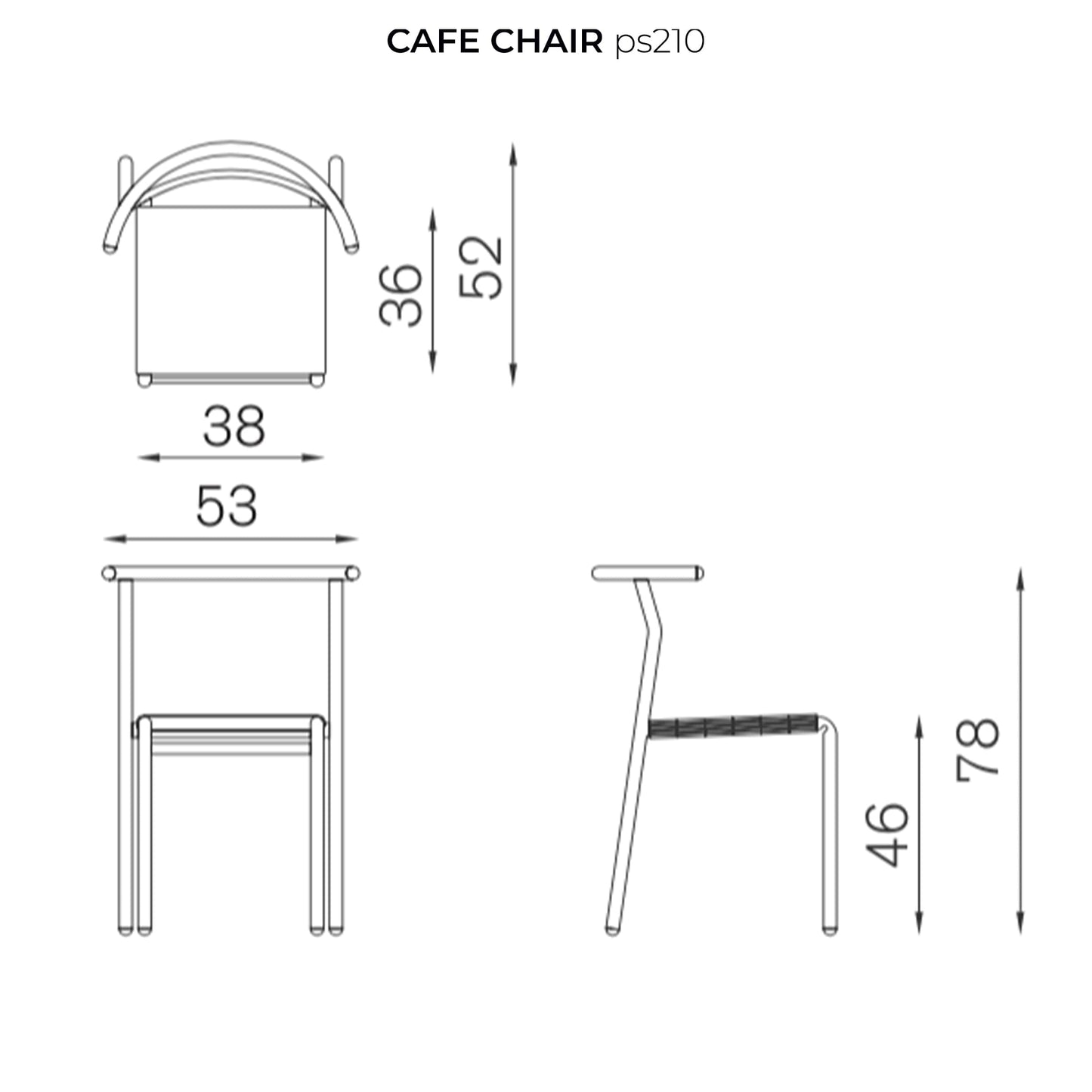 Café Chair Stackable Dining Chair – Steel & Lasten Philippe Starck
