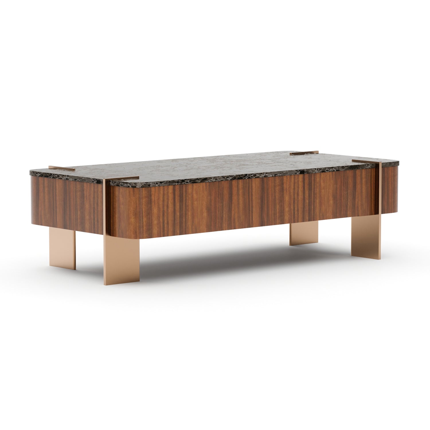 Luxury Walnut Coffee Table Modern Italian Style for Villa