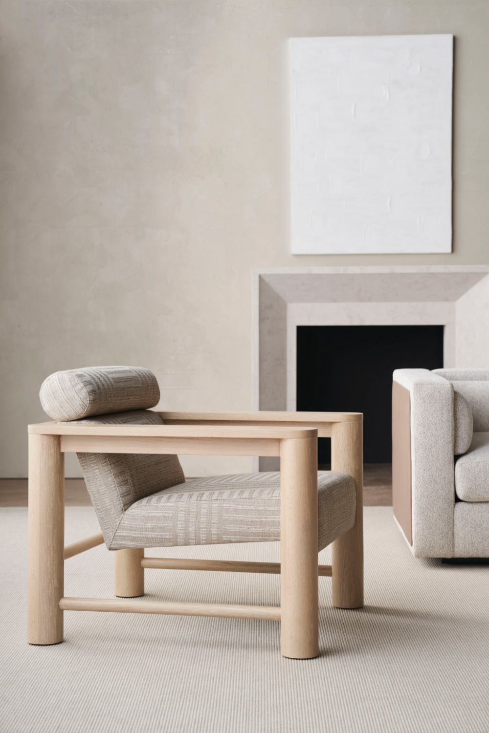 Luxury Cream Fabric Sectional Sofa Modern Italian Style for Villa
