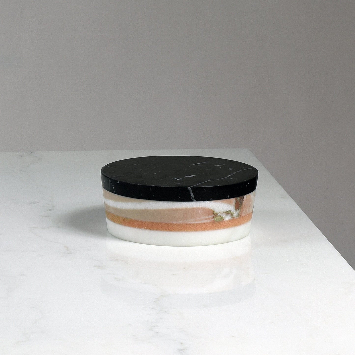 Square Marble Inlaid Dining Table – Michelangelo and Marquinia Statement Piece | CV 01A