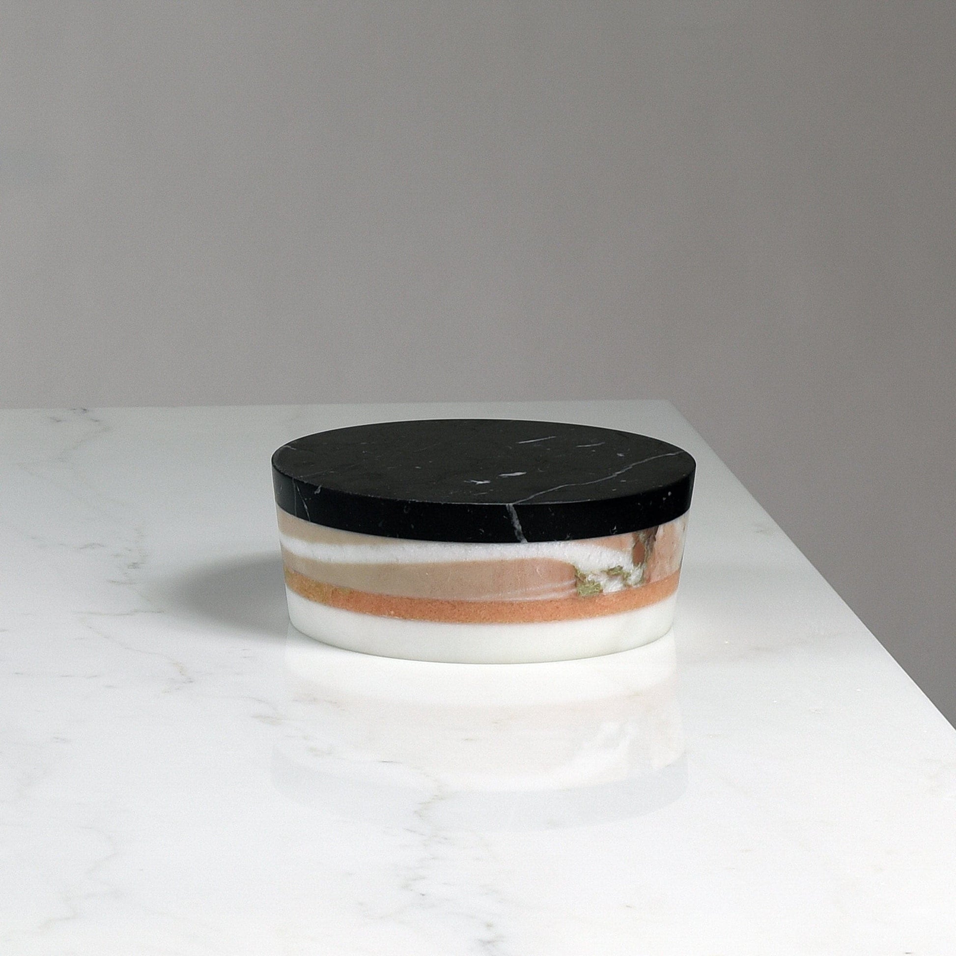 Square Marble Inlaid Dining Table – Michelangelo and Marquinia Statement Piece | CV 01A