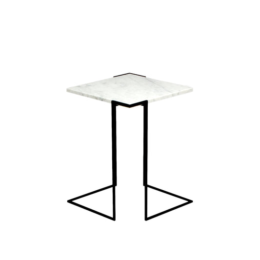 Luxury GRAVITY Carrara Marble Side Table Modern Italian Style for Villa