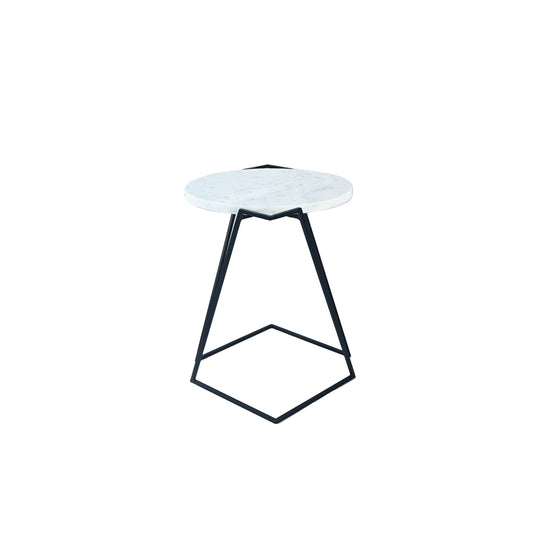 Luxury SATURNO Carrara Marble Side Table Modern Italian Style for Villa
