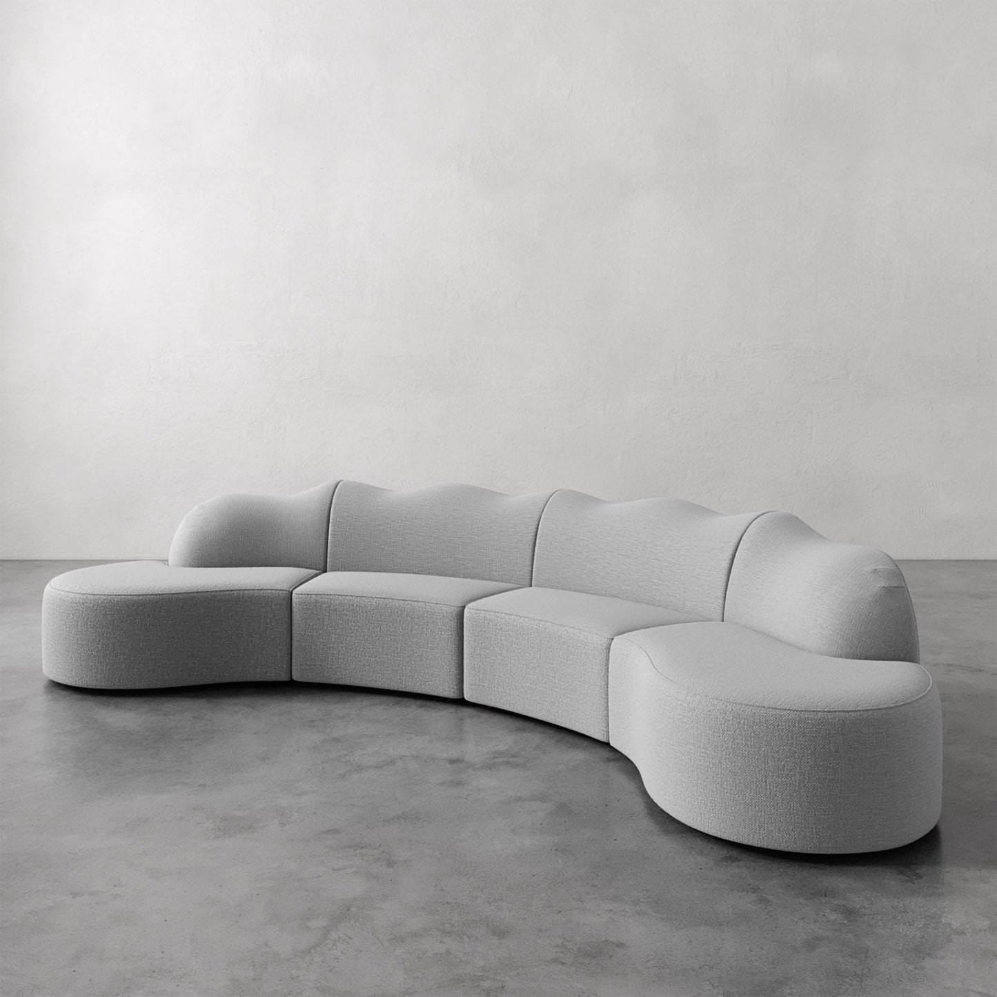Luxury Modern Serpentine Sectional Sofa European Style for Villa