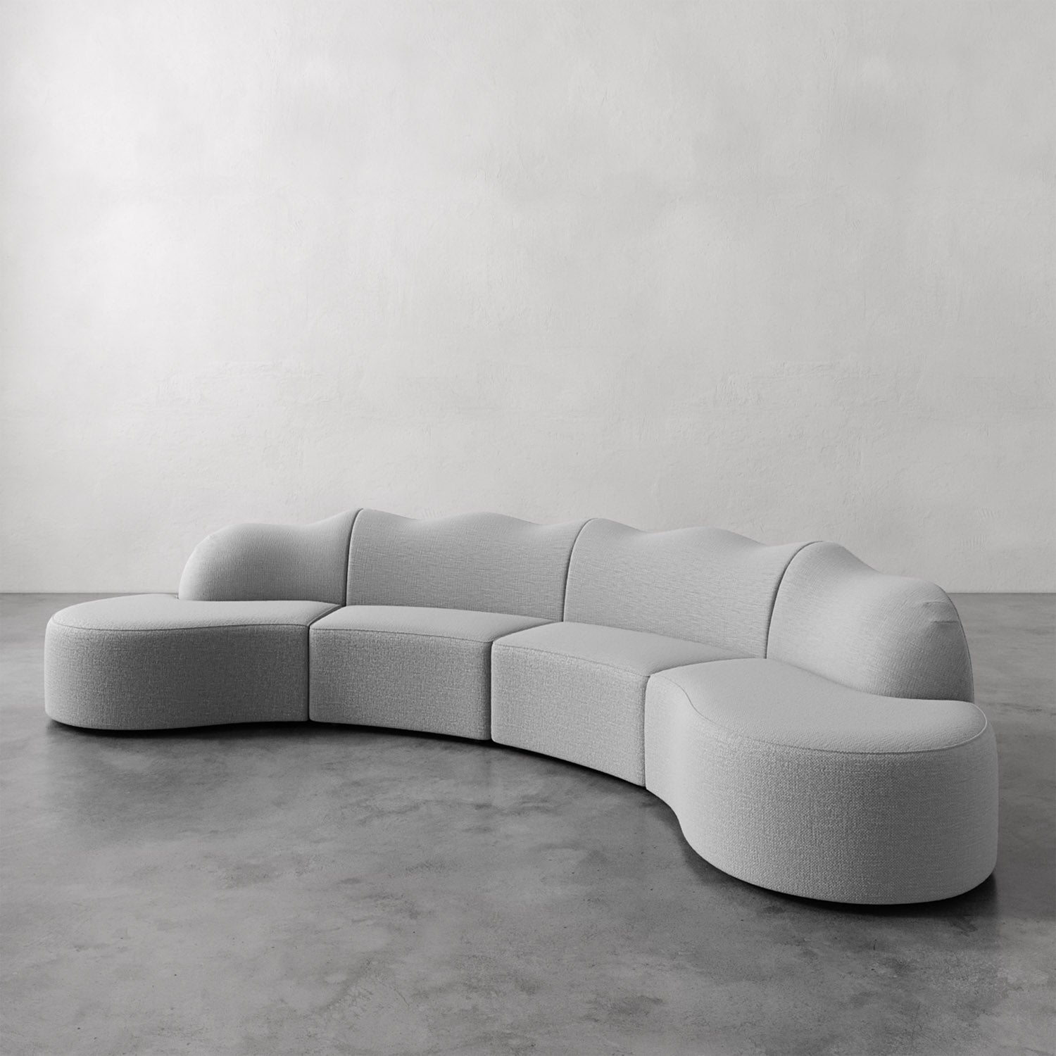 Luxury Modern Serpentine Sectional Sofa European Style for Villa
