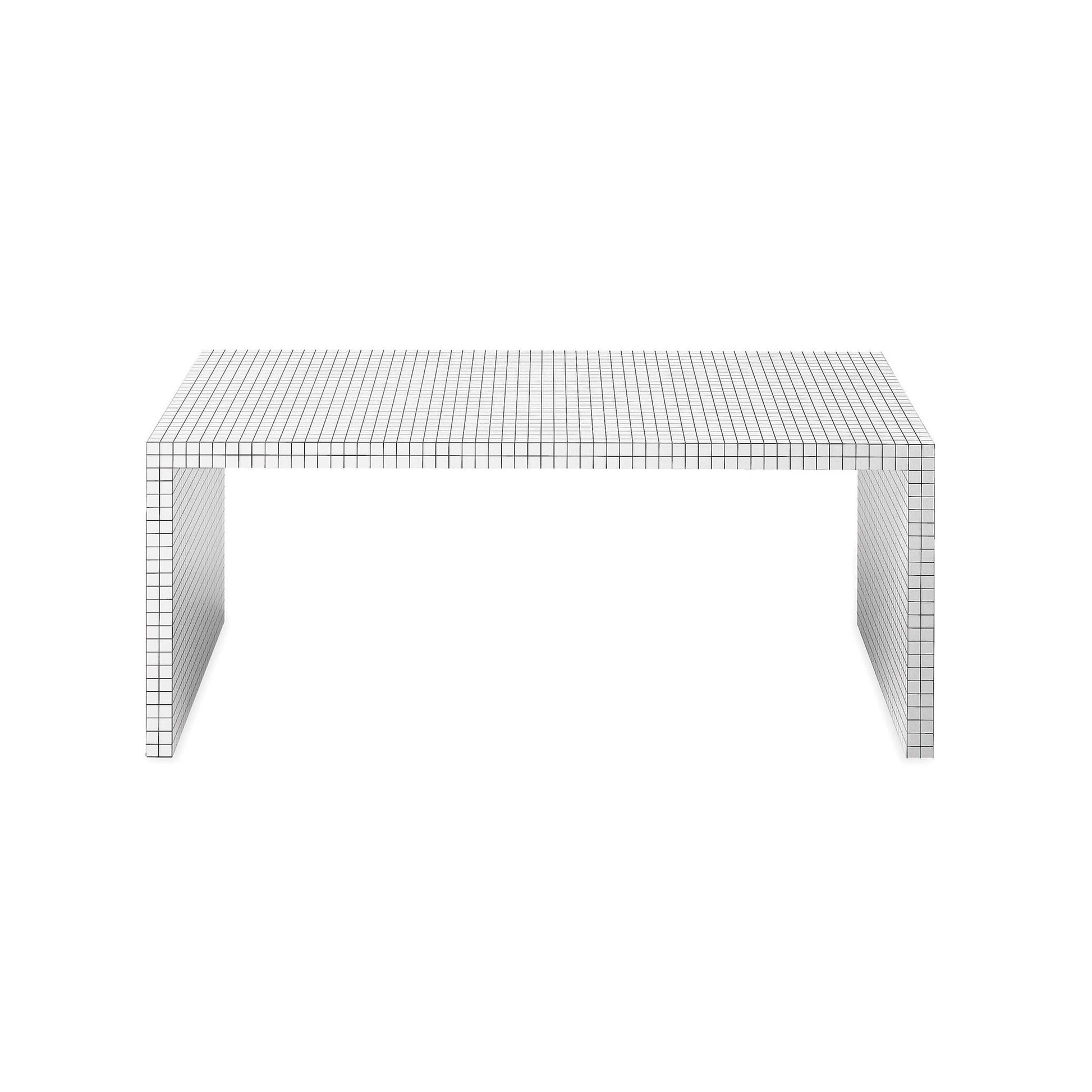 Quaderna Console Table – Geometric Grid White Laminate by Superstudio, Zanotta