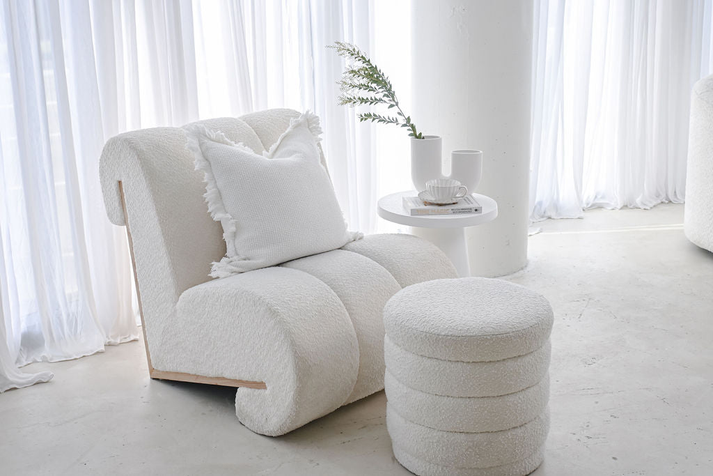 elegant white armchair